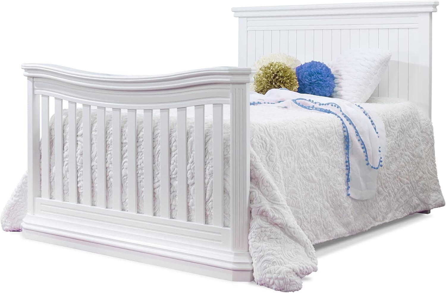 White Pine Wood 4-in-1 Convertible Crib with Slatted Design