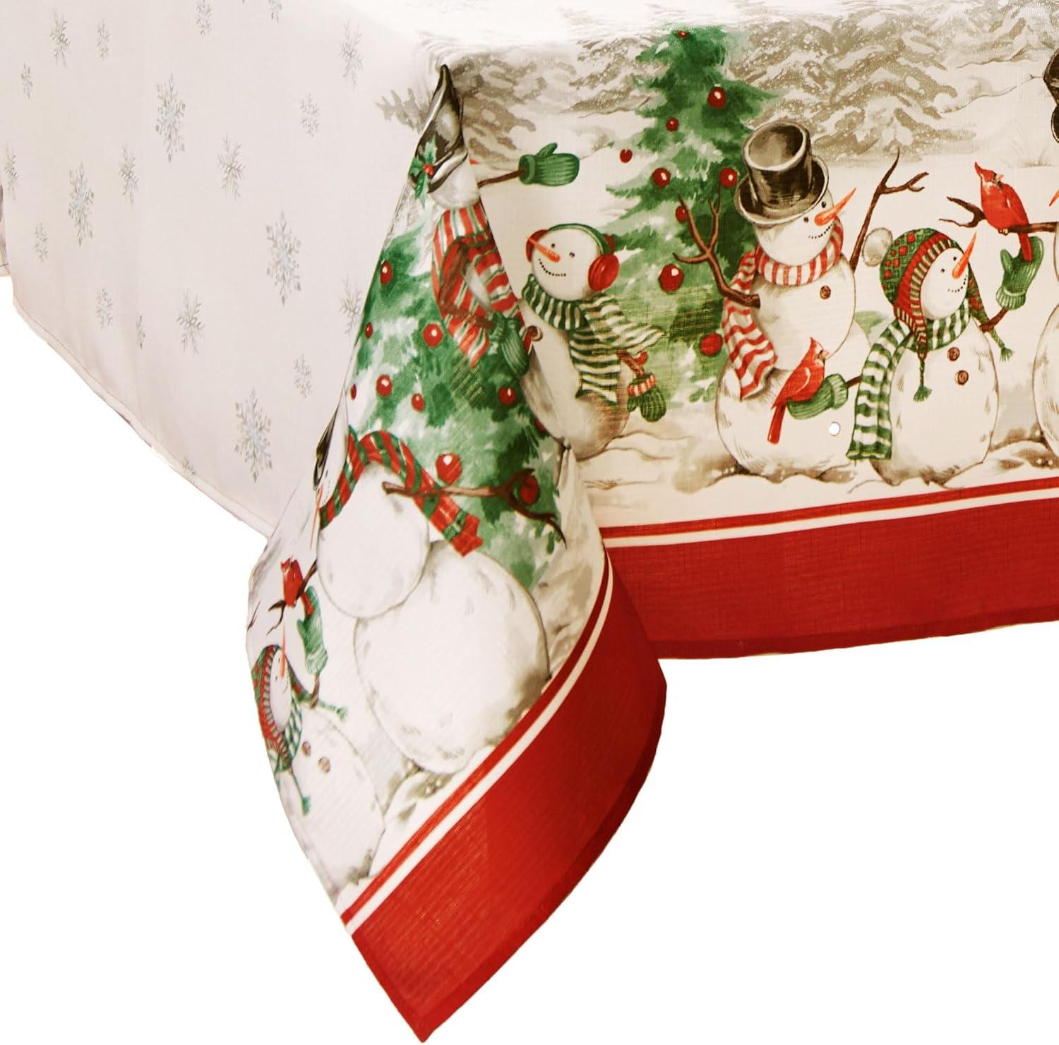 Elrene Snowman Winterland Tablecloth - Elrene Home Fashions