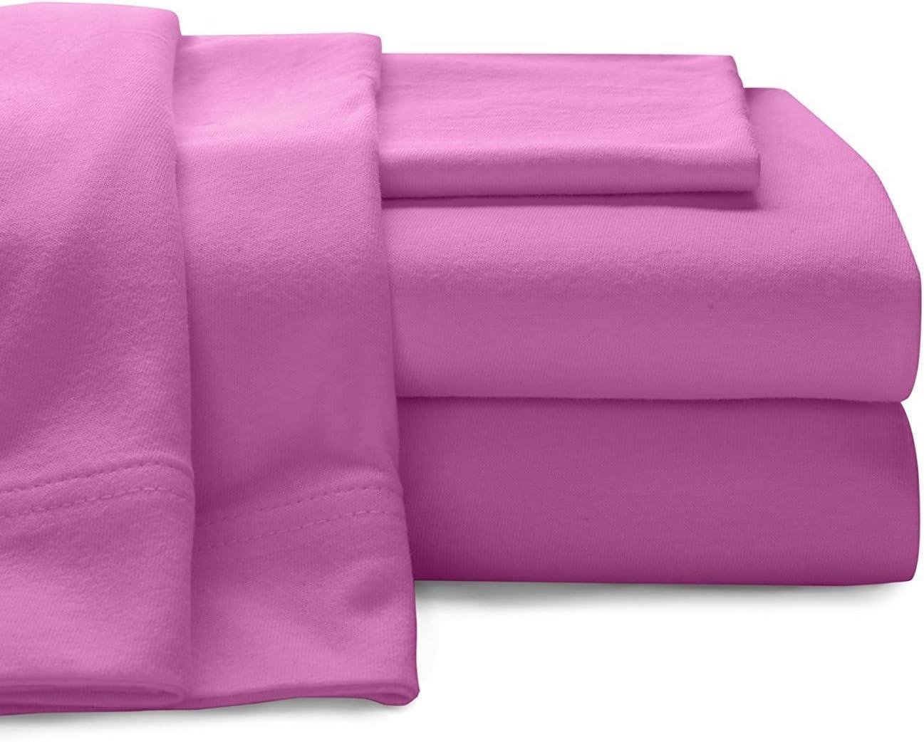 California King Pink Cotton Jersey Sheet Set