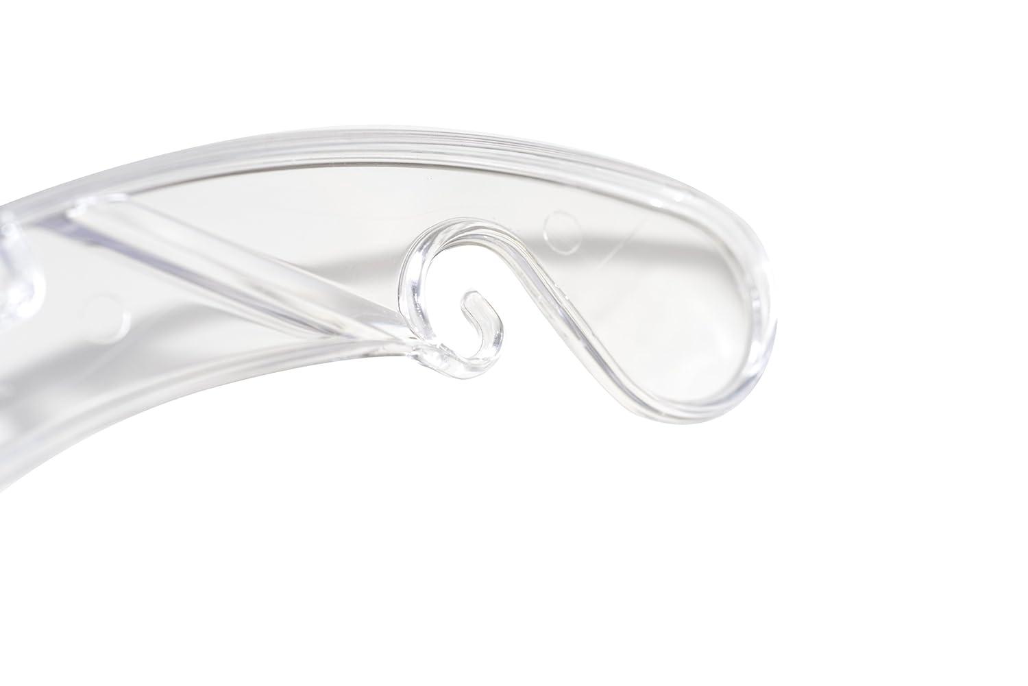 Clear 17" Glossy Plastic Dress Hangers with Chrome Hook, Pack of 100