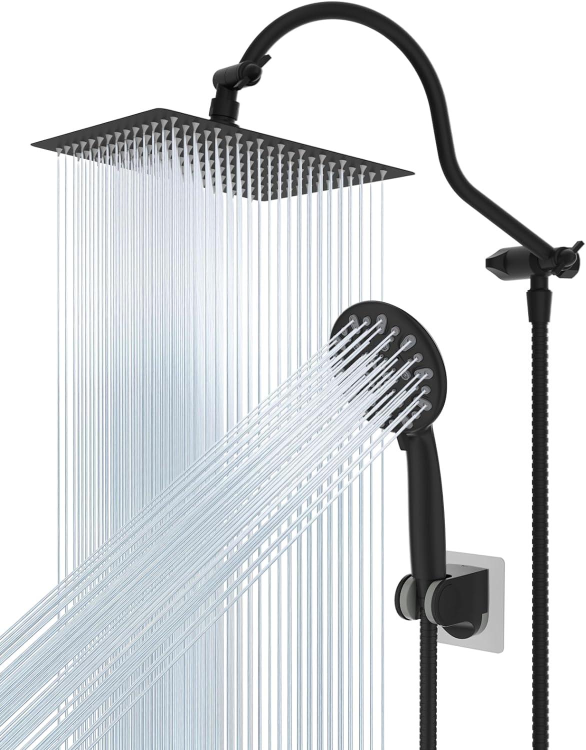 Rain Dual Shower Head 1.8 GPM GPM with Self-Cleaning