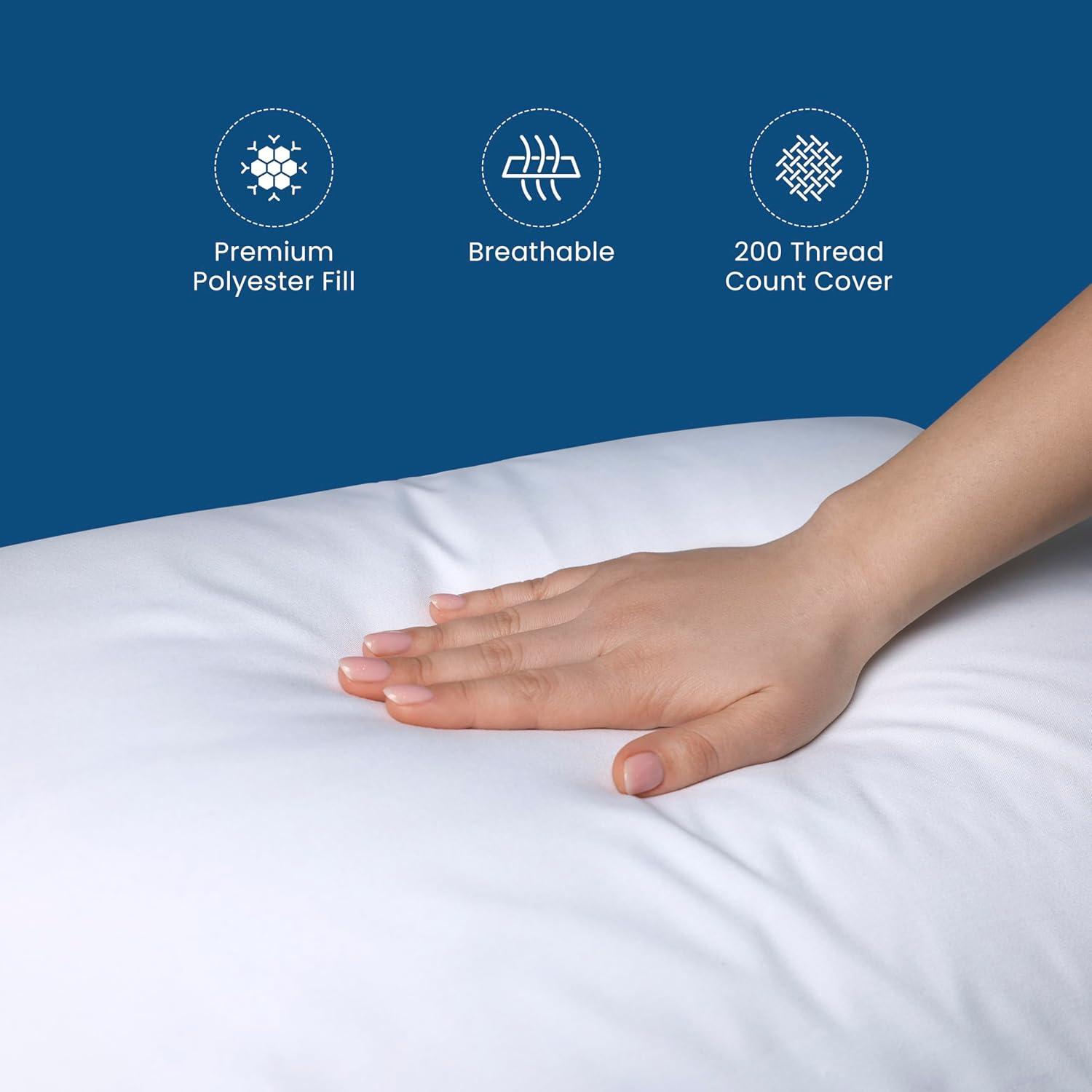 Martex White European Size 26 x 26 inches - Perfect for Bed or Couch - Soft & Durable Decorative