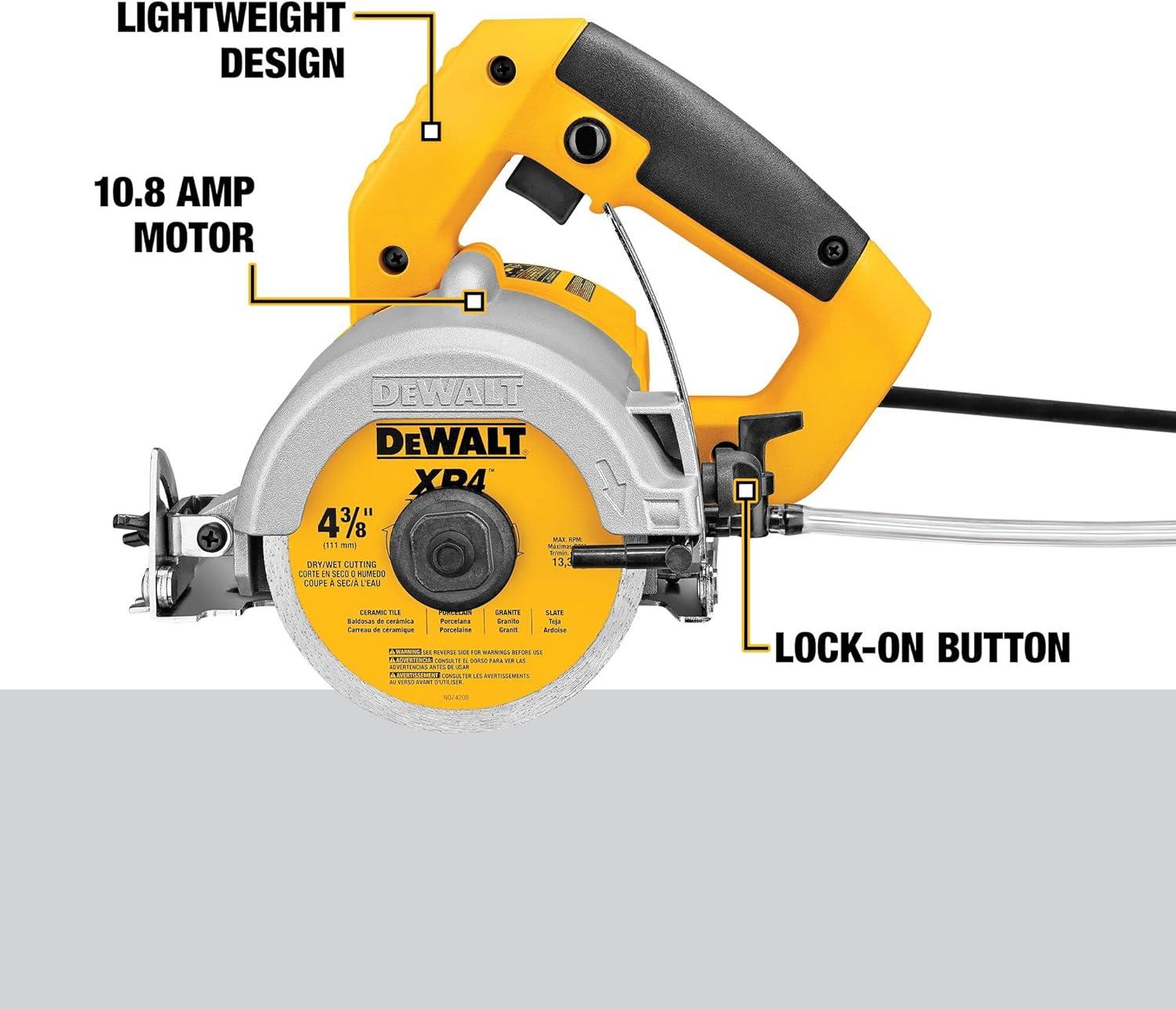 DEWALT 4-3/8-Inch Wet/Dry Handheld Tile Cutter with Diamond Blade