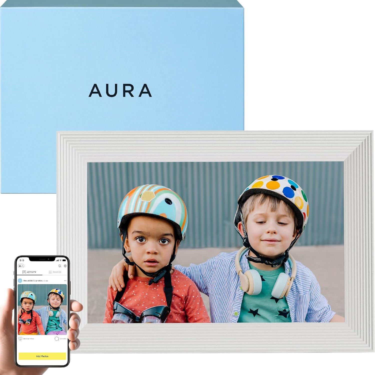 Aura Home 10.1" Carver Sea Salt Digital Photo Frame: Wi-Fi Enabled, 1280x800 LCD, No Battery Required