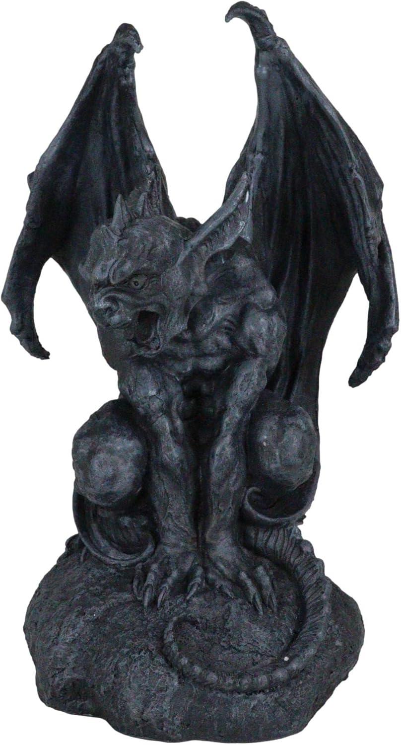 Gray Resin Gothic Guardian Gargoyle Statue 6" High