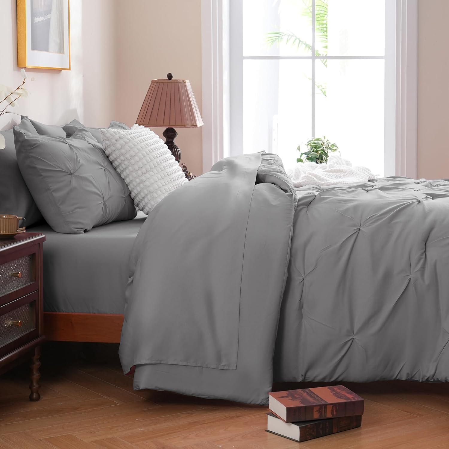 Bed-in-A-Bag Pleated Comforter Set with Bed Sheets