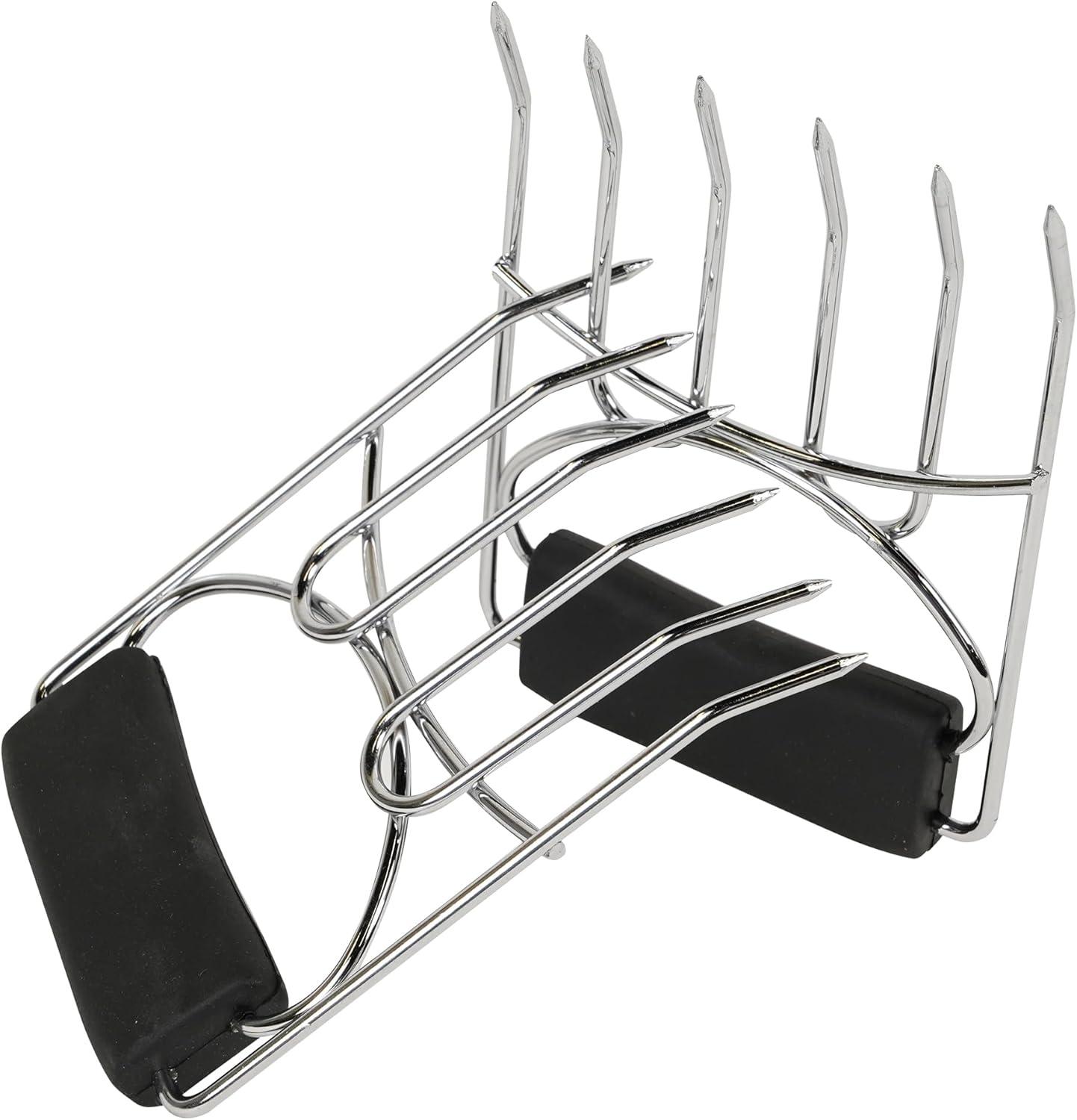Heavy-Duty Stainless Steel Meat Shredding Claws with Black Rubber Handles