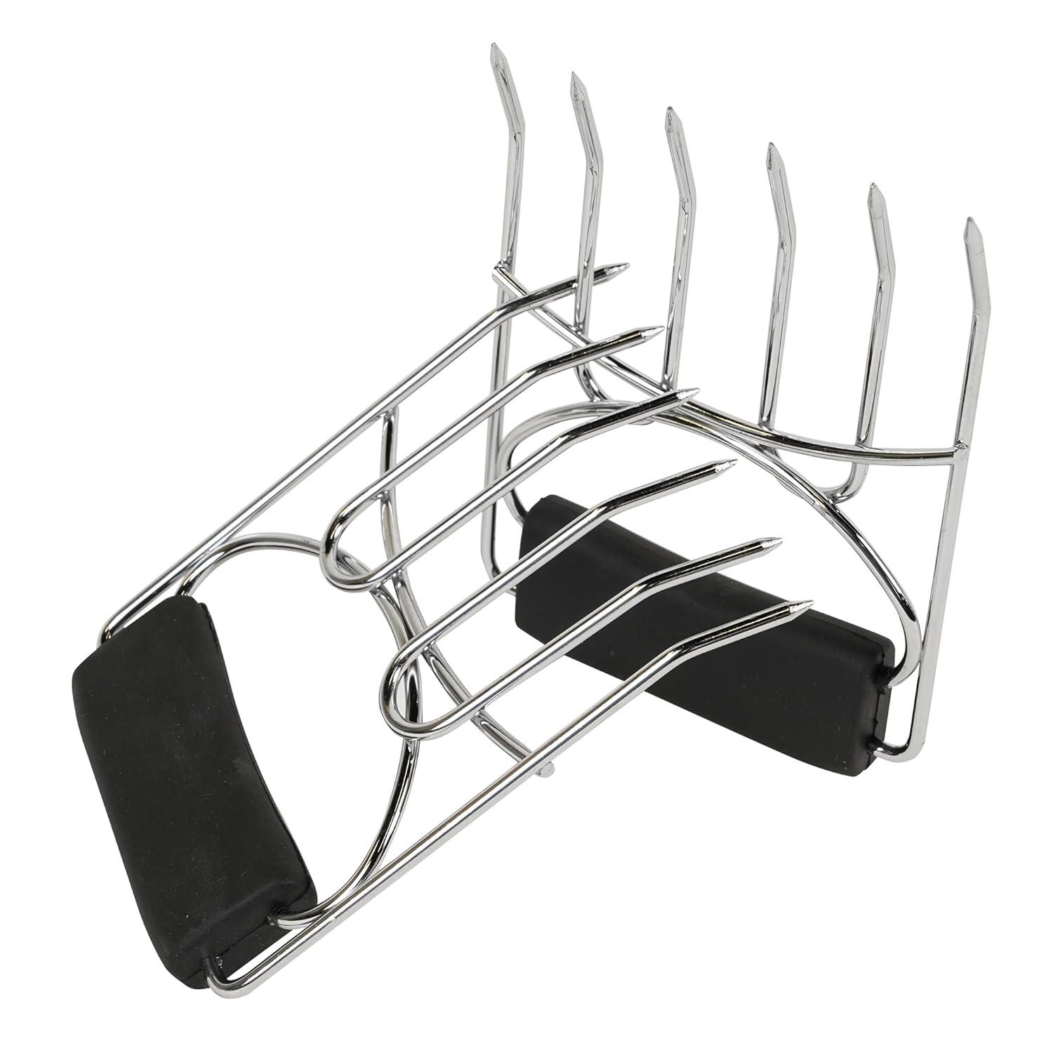Heavy-Duty Stainless Steel Meat Shredding Claws with Black Rubber Handles