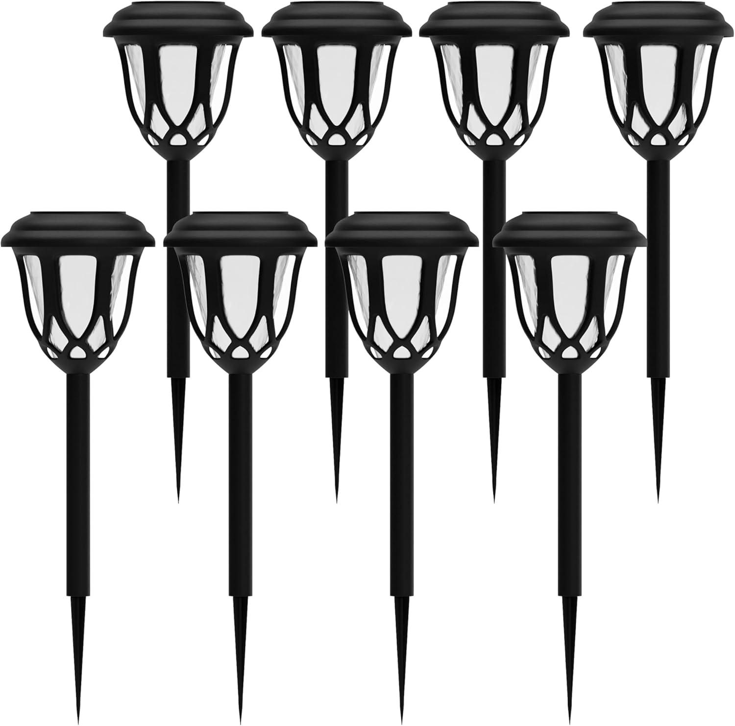 Rutland All - Weather Tulip Design Solar Powered LED Garden & Pathway Lights (Set of 8)