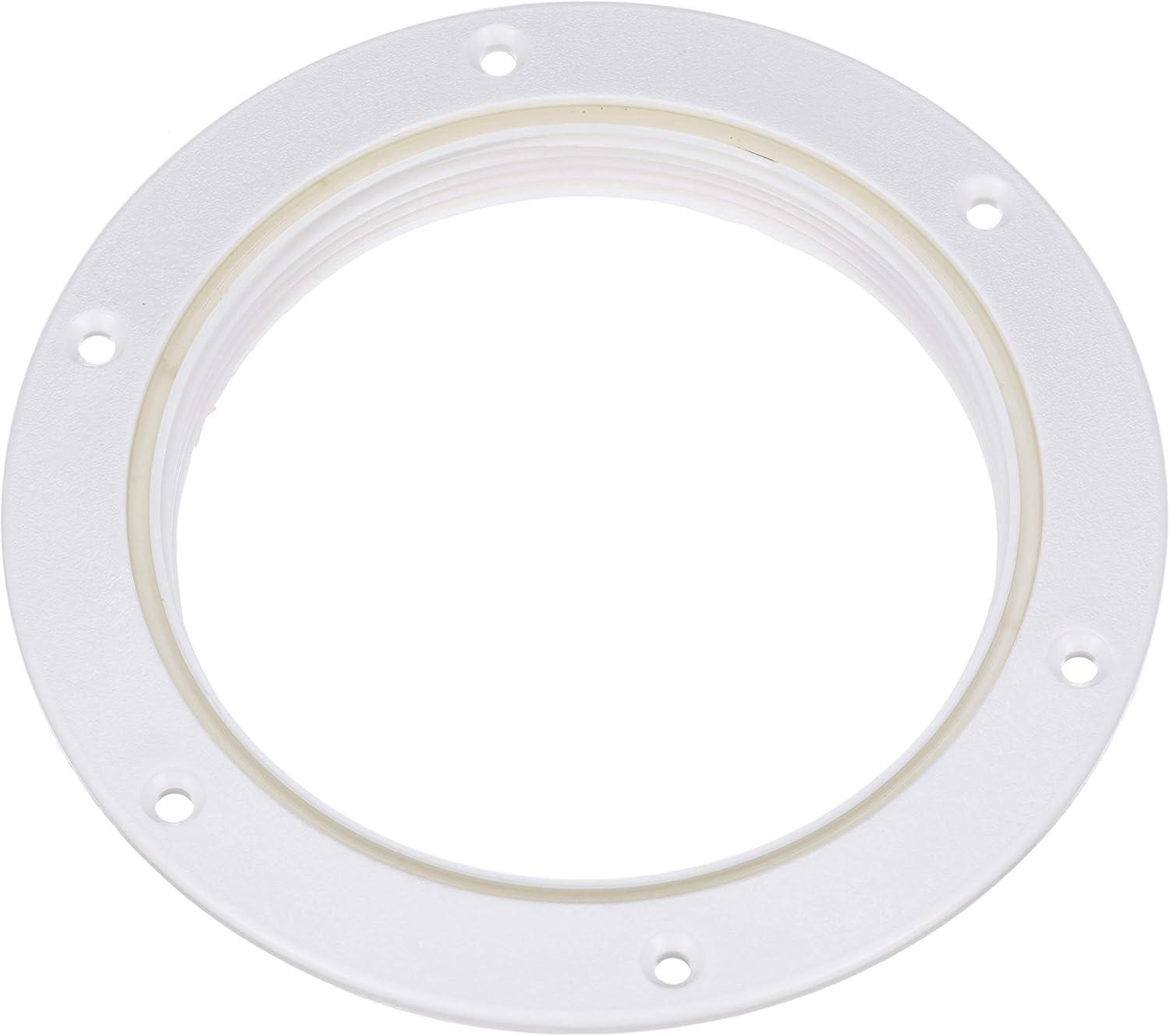 White ABS Plastic 4-Inch Deck Plate with Pre-Drilled Flange