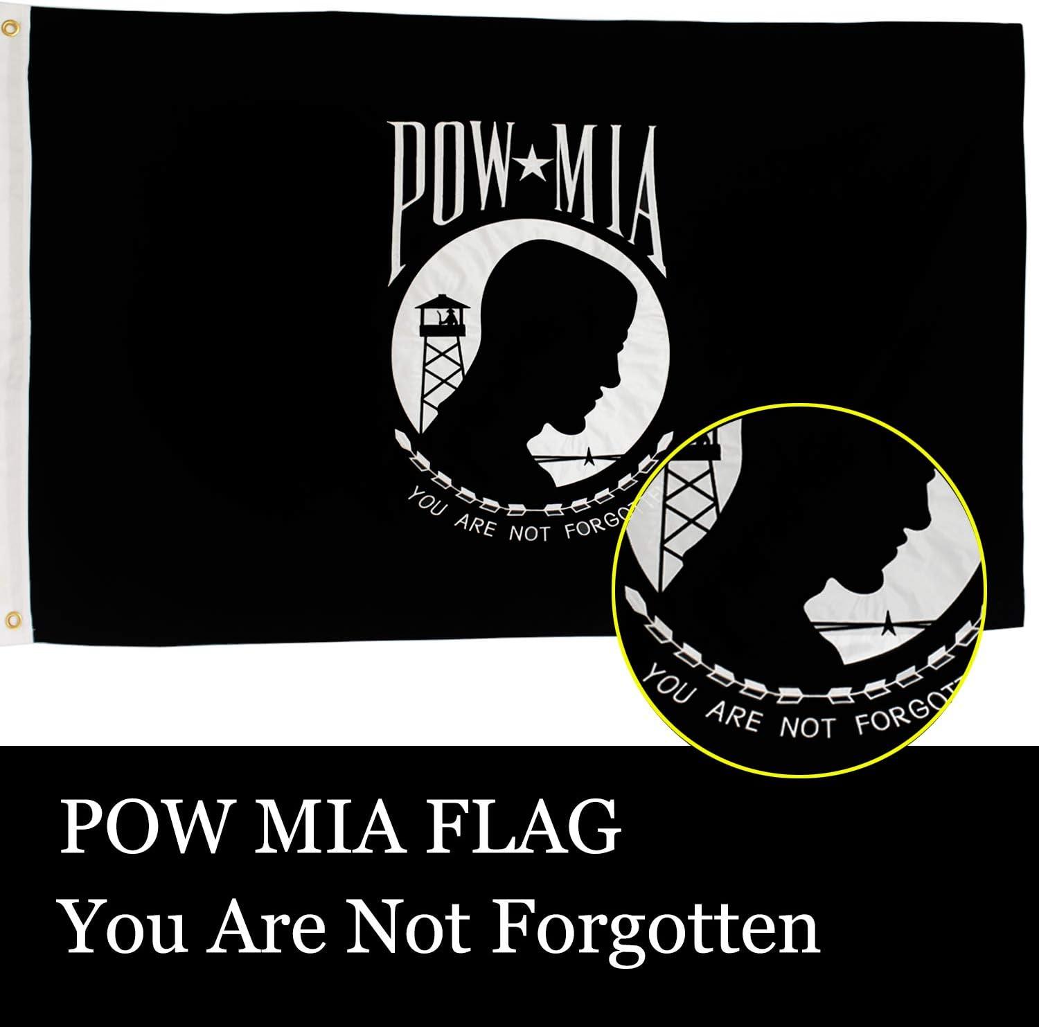 POW MIA 3x5 Nylon Flag - Double Sided and Embroidered - All Weather, Durable, Outdoor Nylon Flag - Front Line Flags