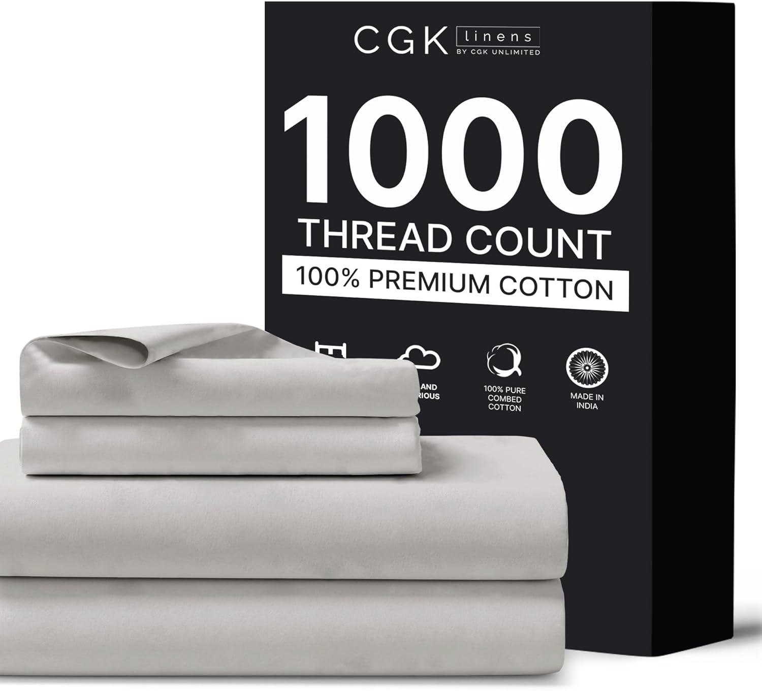CGK Linens Hotel Quality 1000 Thread Count 100% Cotton Sheet Set