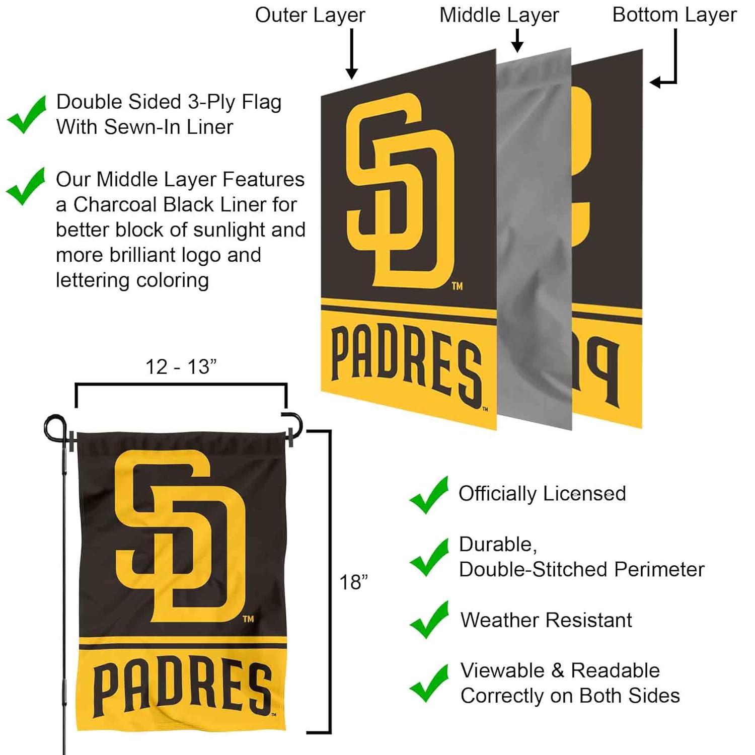 San Diego Padres Double Sided Garden Flag