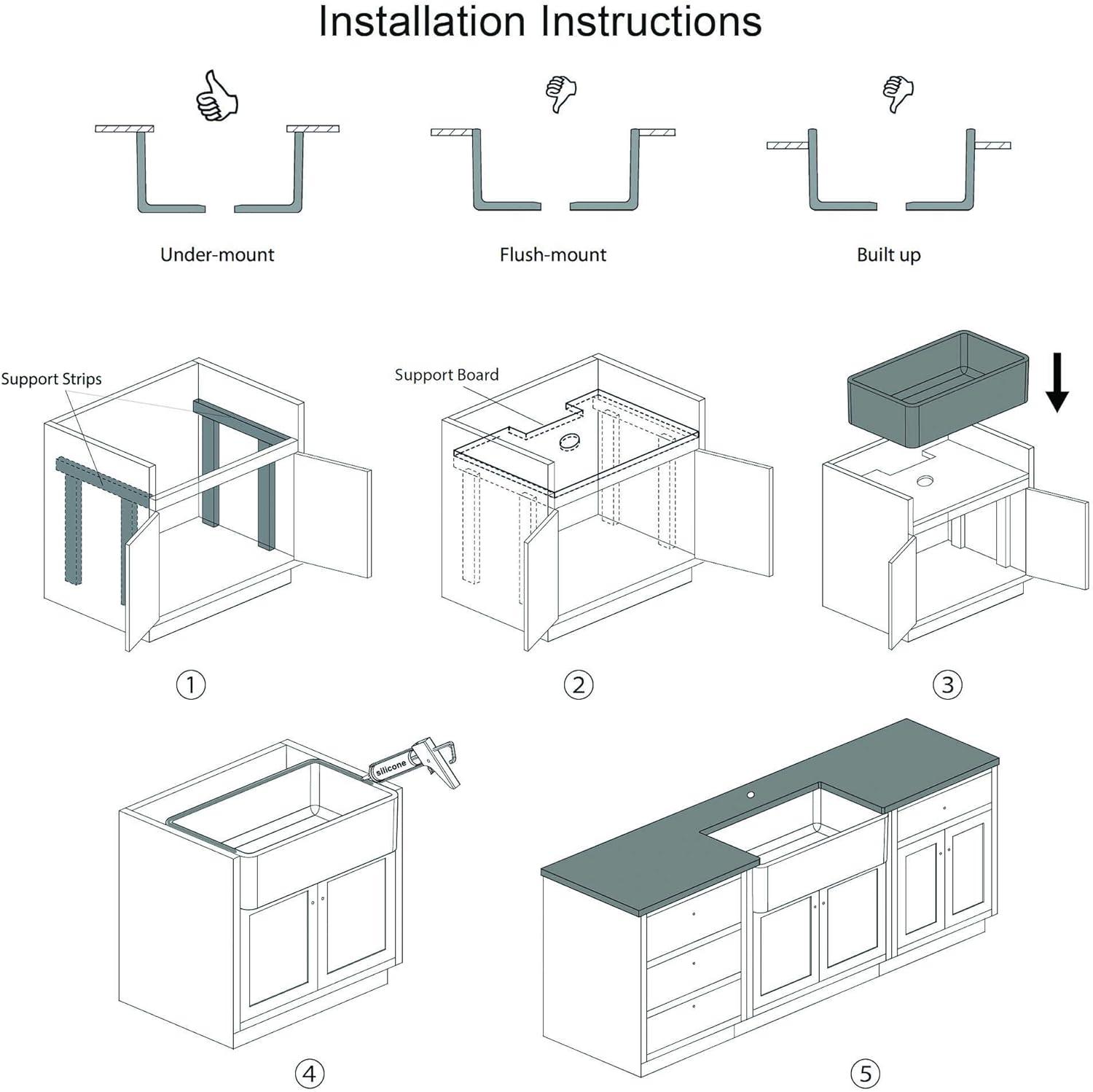KIBI K2-SF24 Pure 24" W Single Bowl Fireclay Farmhouse Kitchen Sink