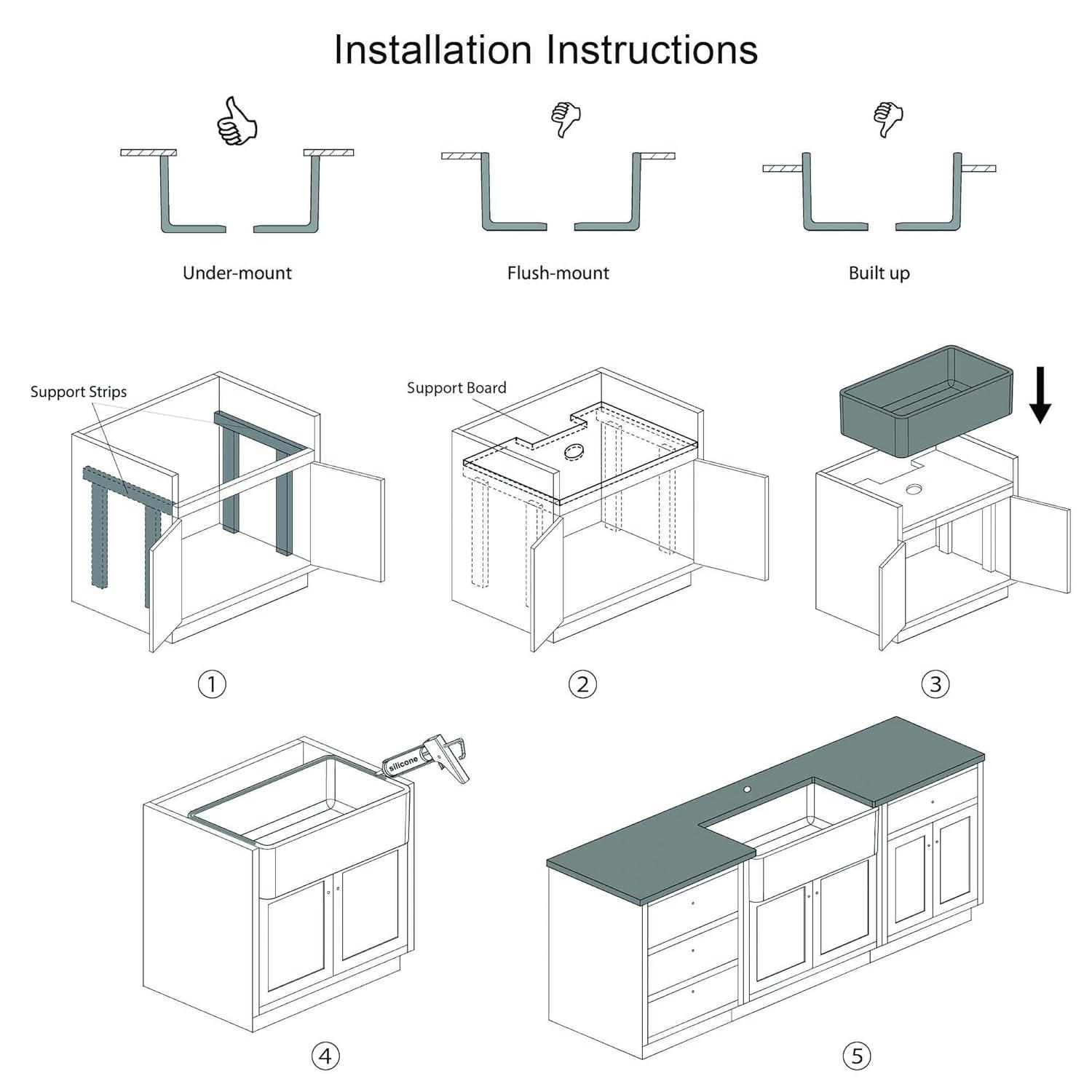 KIBI K2-SF24 Pure 24" W Single Bowl Fireclay Farmhouse Kitchen Sink