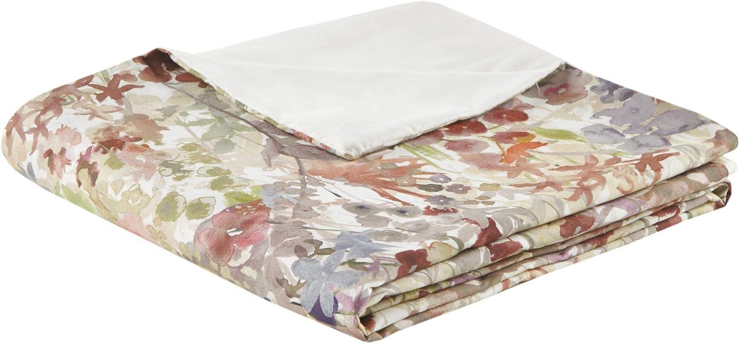 Mariana King/Cal King Cotton Watercolor Floral Duvet Cover Set