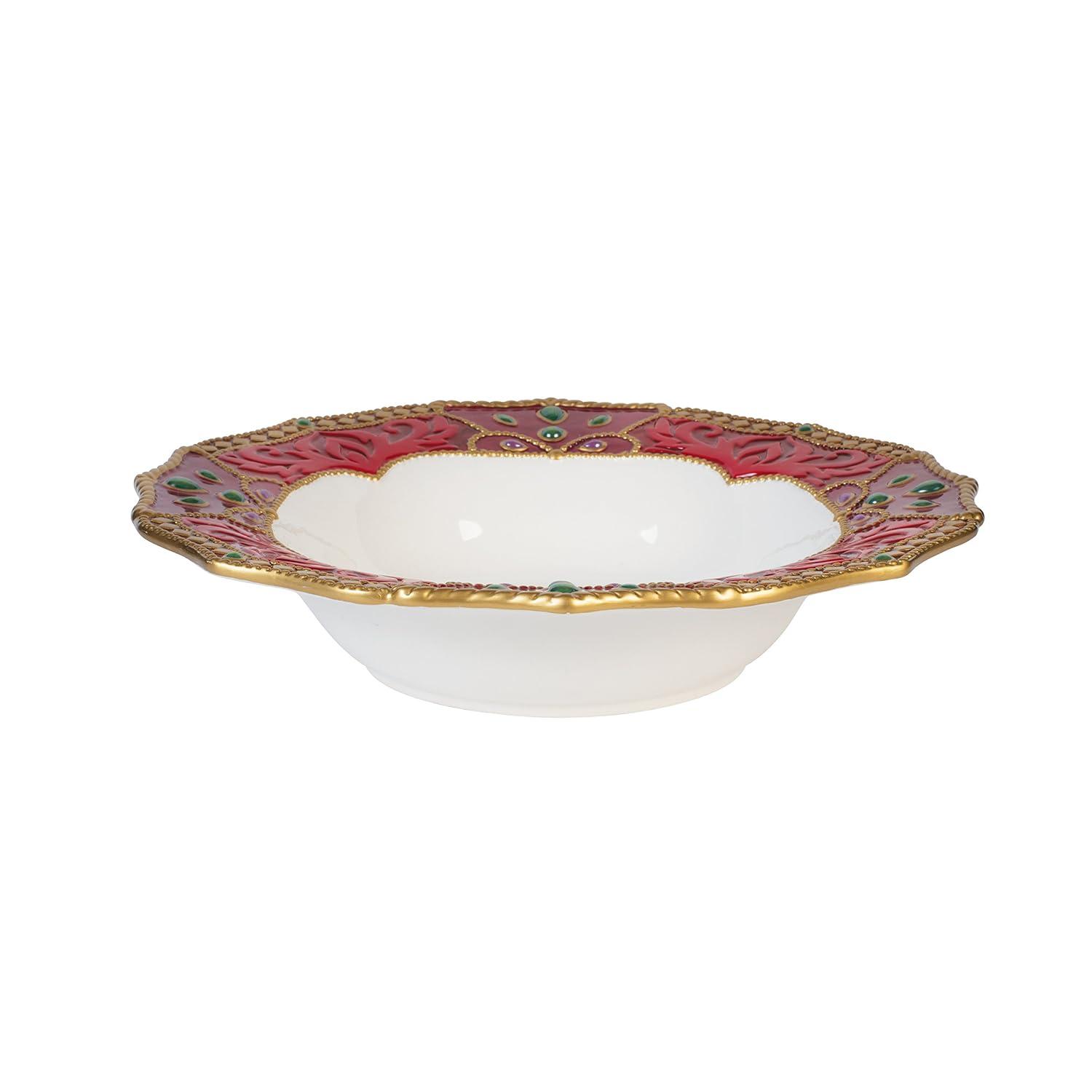 Fitz and Floyd Fitz and Floyd Renaissance Holiday Serving Bowls, 13 Inches, Multicolored