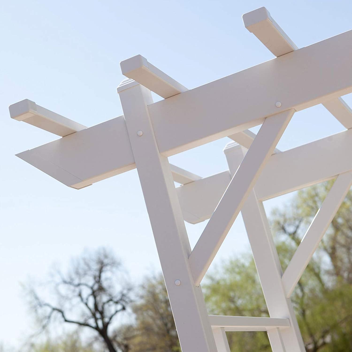 Dura-Trel Inc Dura-Trel Wellington Arbor 72" x 85" Outdoor Garden Arch Lattice Trellis, White