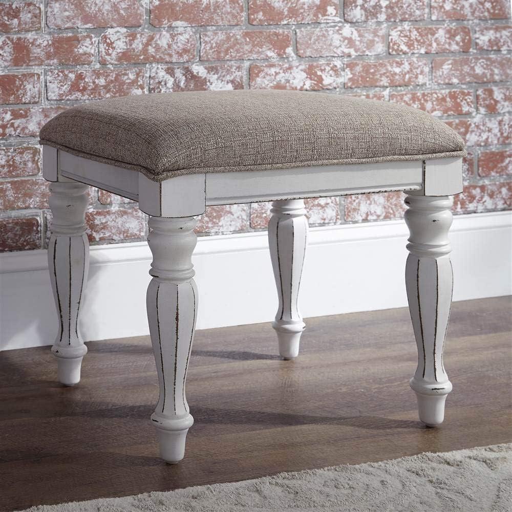 Magnolia Manor White Vanity Stool