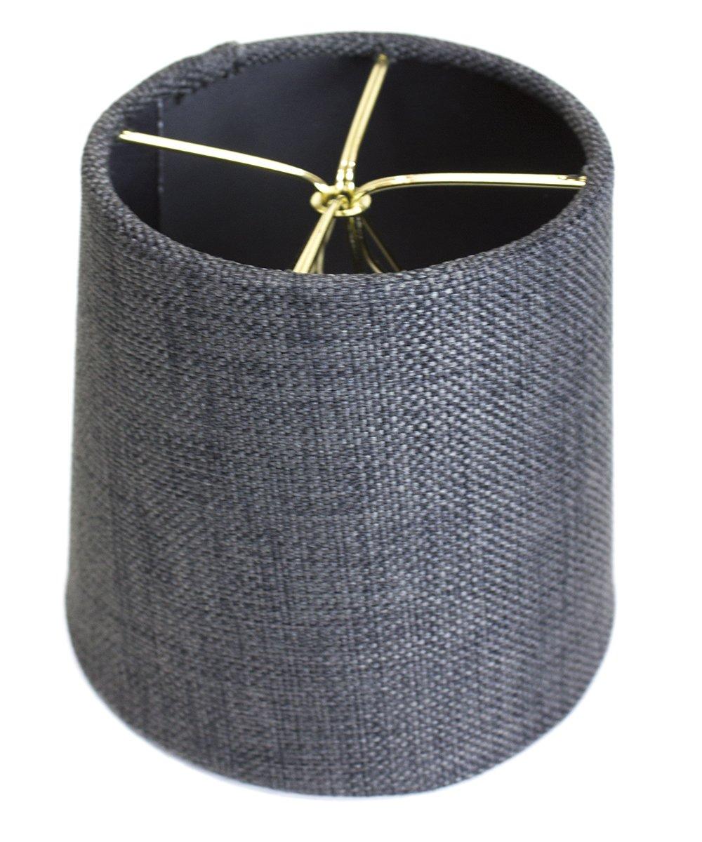 Home Concept 4.5x 5.5x 5.25 Granite Grey Burlap Drum Shade