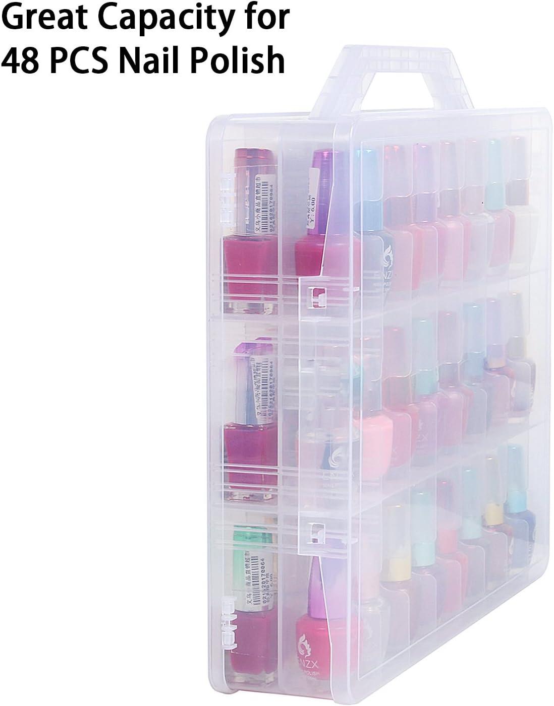 Kissbuty Universal Nail Polish Holder Organizer for 48 Bottles Adjustable Dividers Space Saver NEW