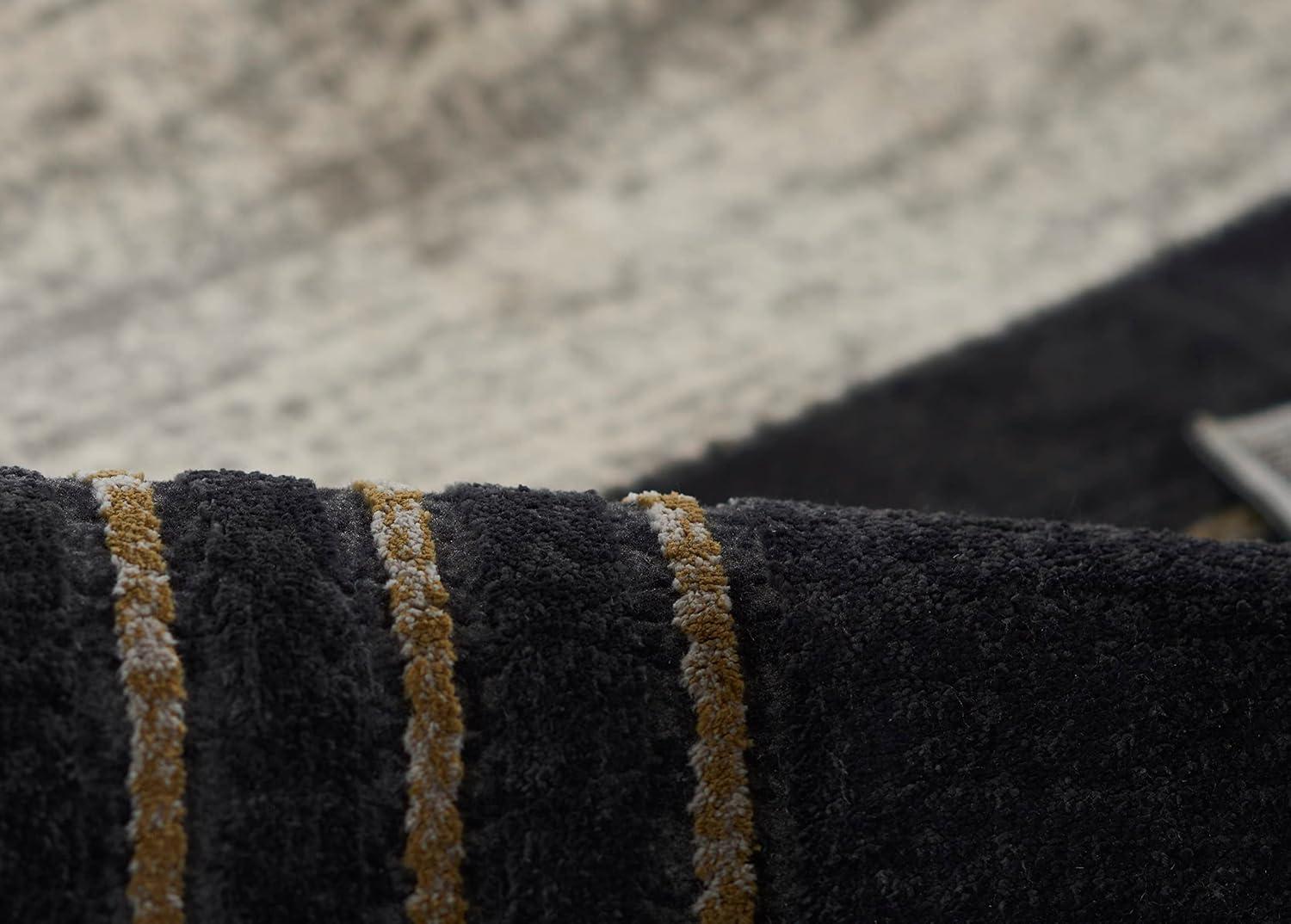 Momeni 2'2"x7'7" Edition Angular Machine Loomed Runner Rug Charcoal Gray: Geometric Polyester Indoor Low Pile Rug