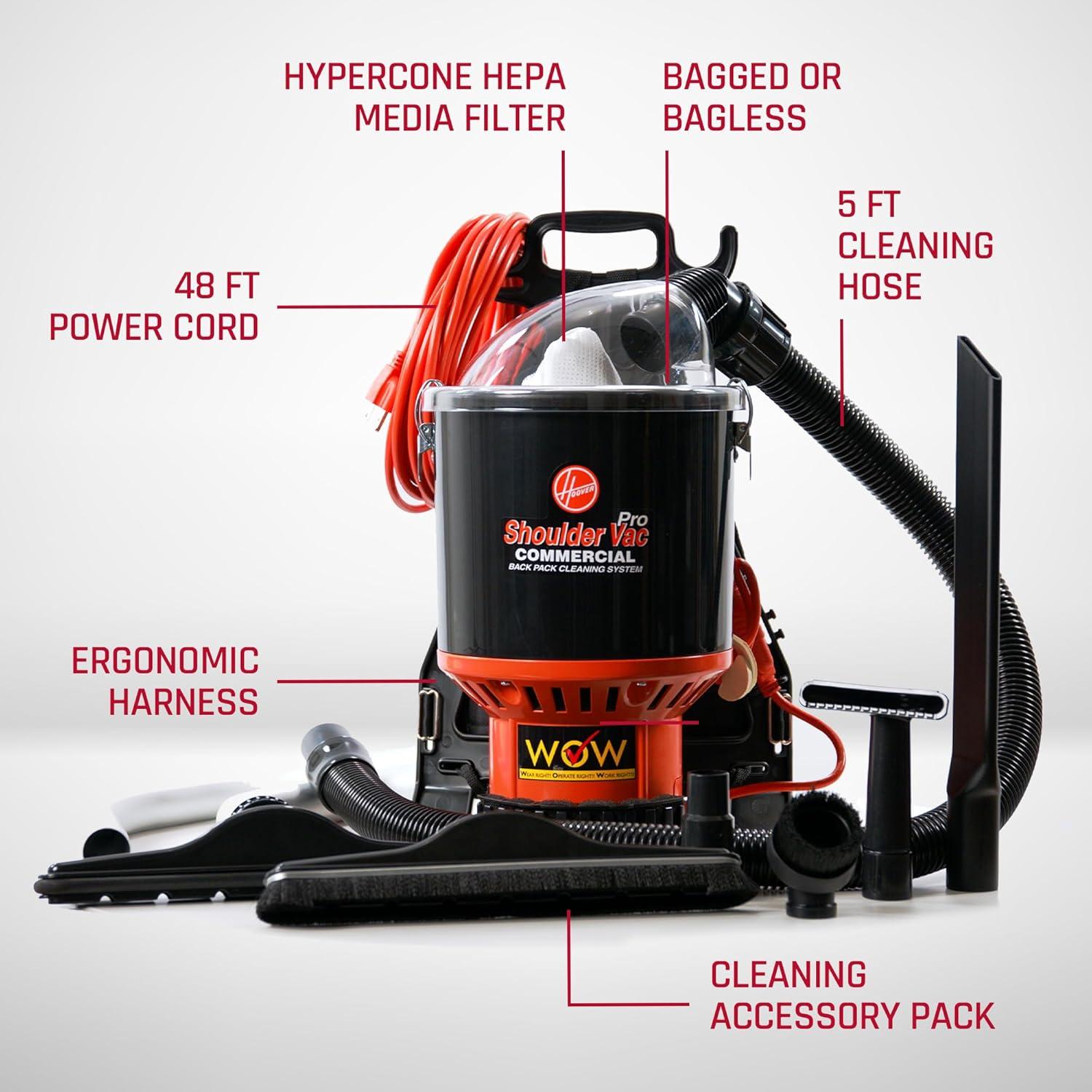 Hoover Commercial Lightweight Backpack 12" Vacuum Cleaner, C2401