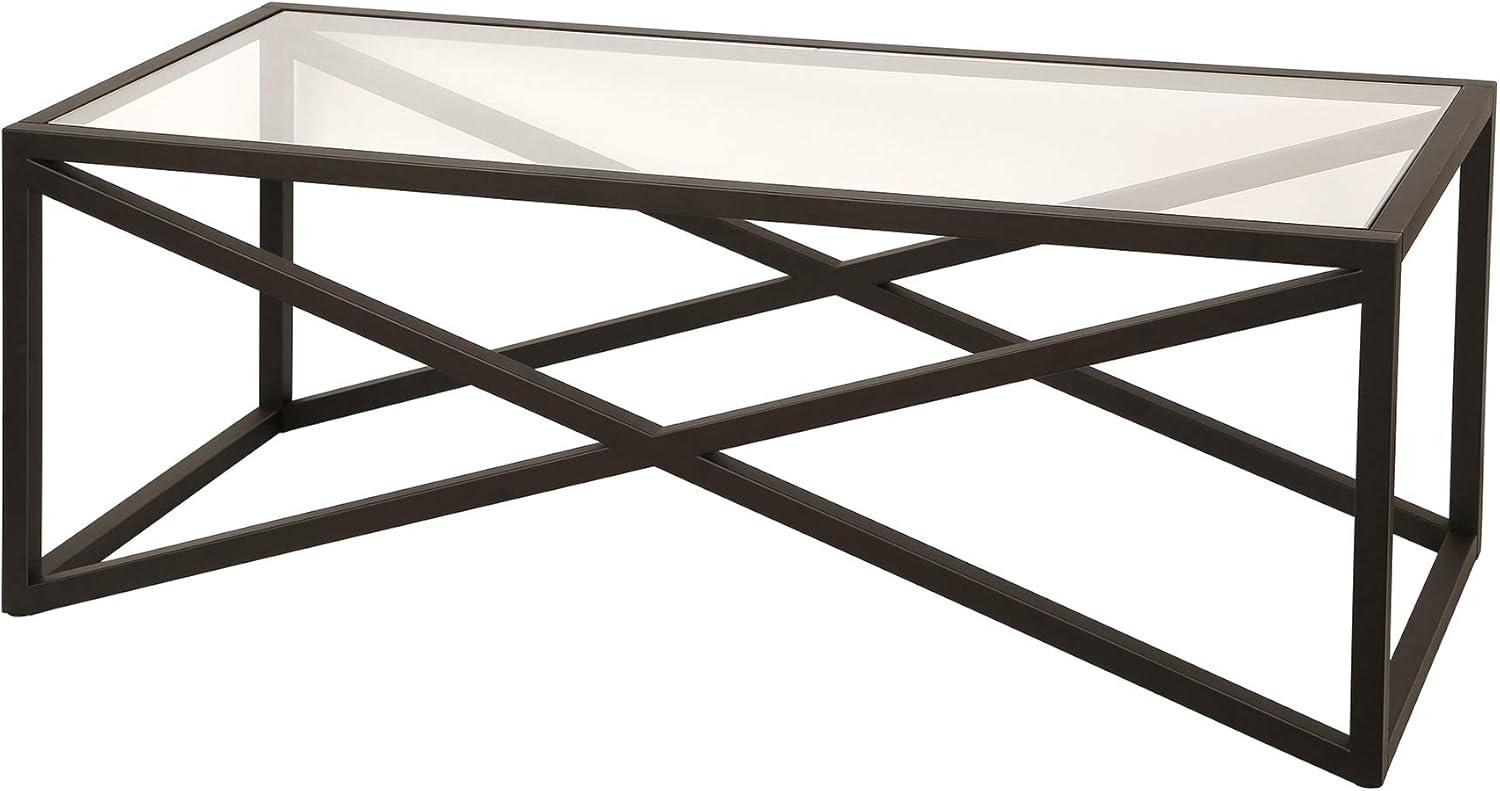 Evelyn&Zoe Calix 46" Wide Rectangular Coffee Table, Blackened Bronze