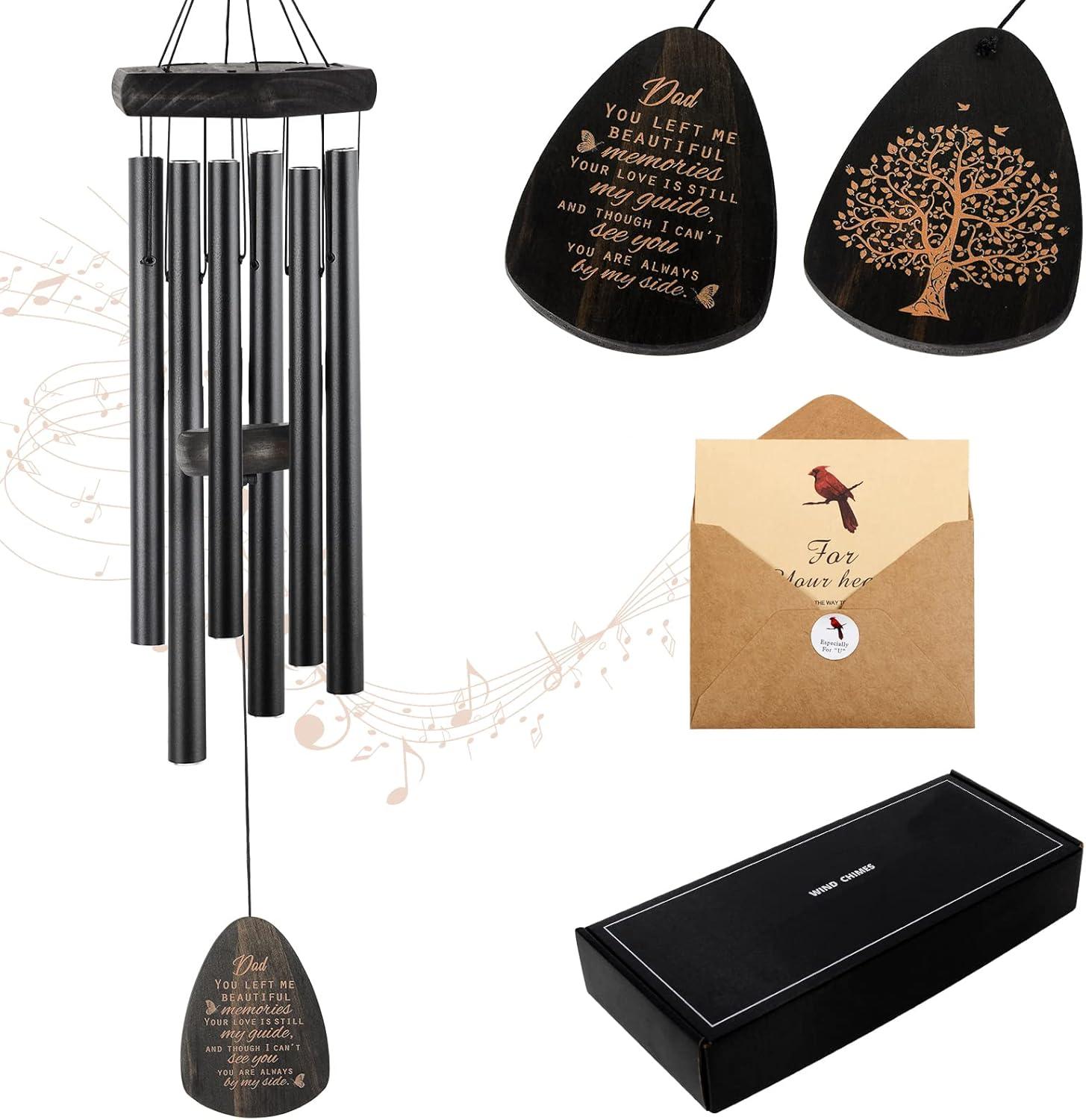 Sympathy Gifts for Loss of Loved One 32" Memorial Wind Chimes for Loss of Loved One Bereavement Condolence Gifts Sympathy Windchimes Memory Wind Chime with Memorial Card