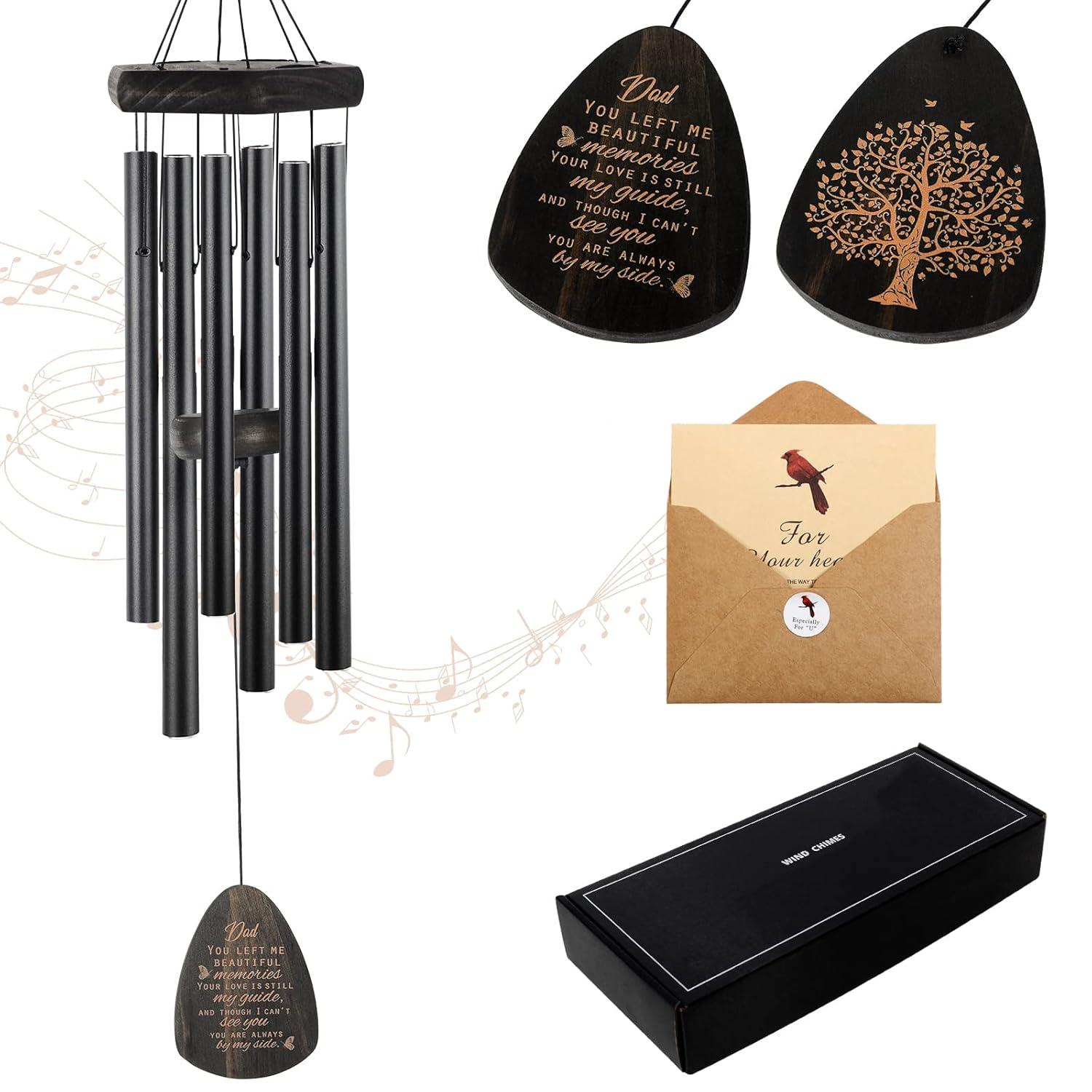 Sympathy Gifts for Loss of Loved One 32" Memorial Wind Chimes for Loss of Loved One Bereavement Condolence Gifts Sympathy Windchimes Memory Wind Chime with Memorial Card