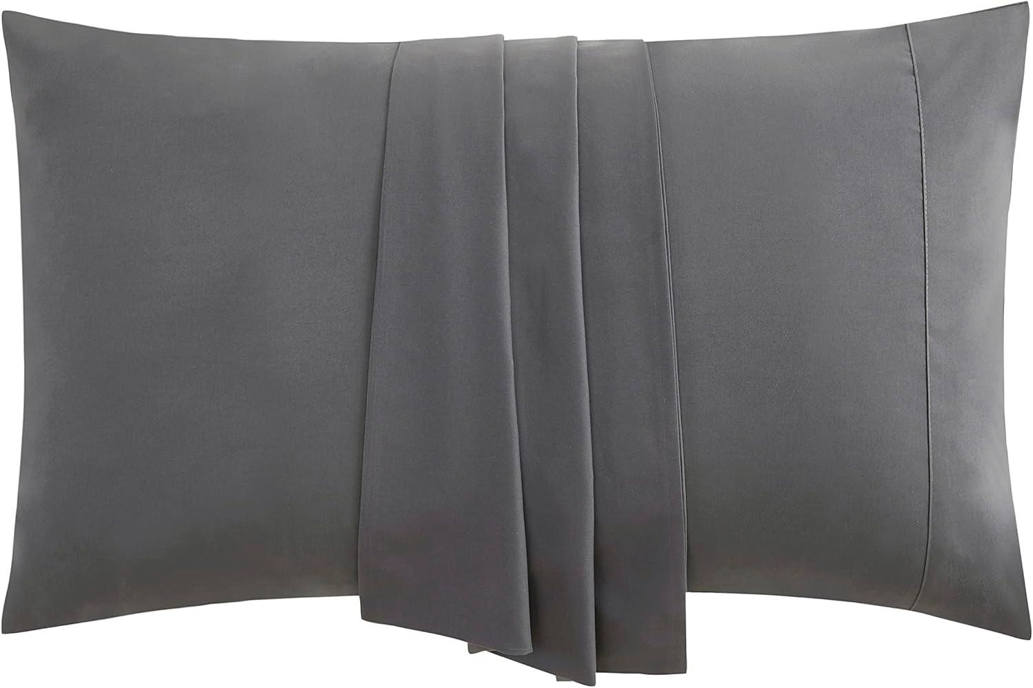 Empyrean Bedding Set of 2 Pillow Cases, King Pillowcase Premium Microfiber, King Size 20"X40" Charcoal Gray