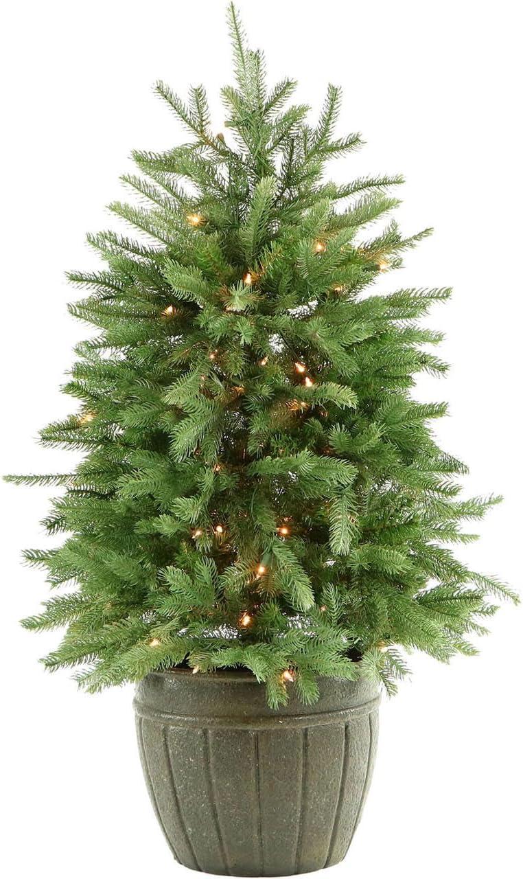 Indoor Covered Outdoor Collection 4' Lighted Pine Christmas Tree