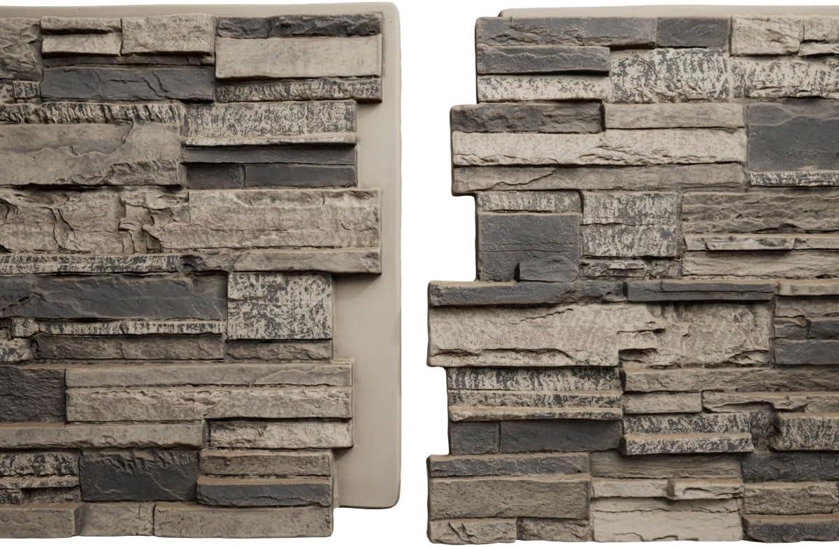 Cascade Stacked Faux Stone 24.75" x 48.625" Wall Paneling