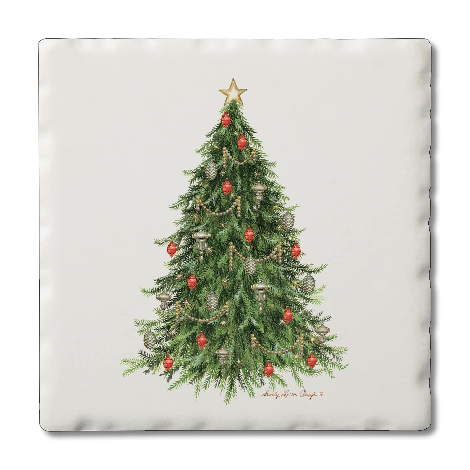 CounterArt O Christmas Tree 4-Pack Tumbled Tile Coasters (Set of 4)