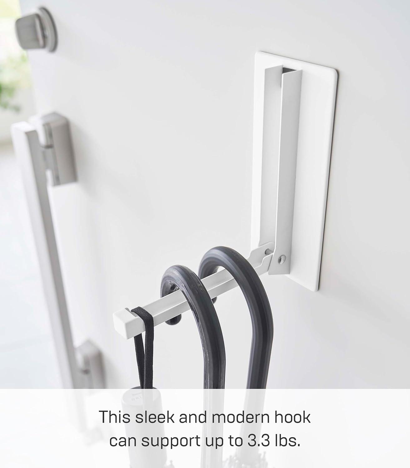 White Steel Magnetic Folding Wall Hook