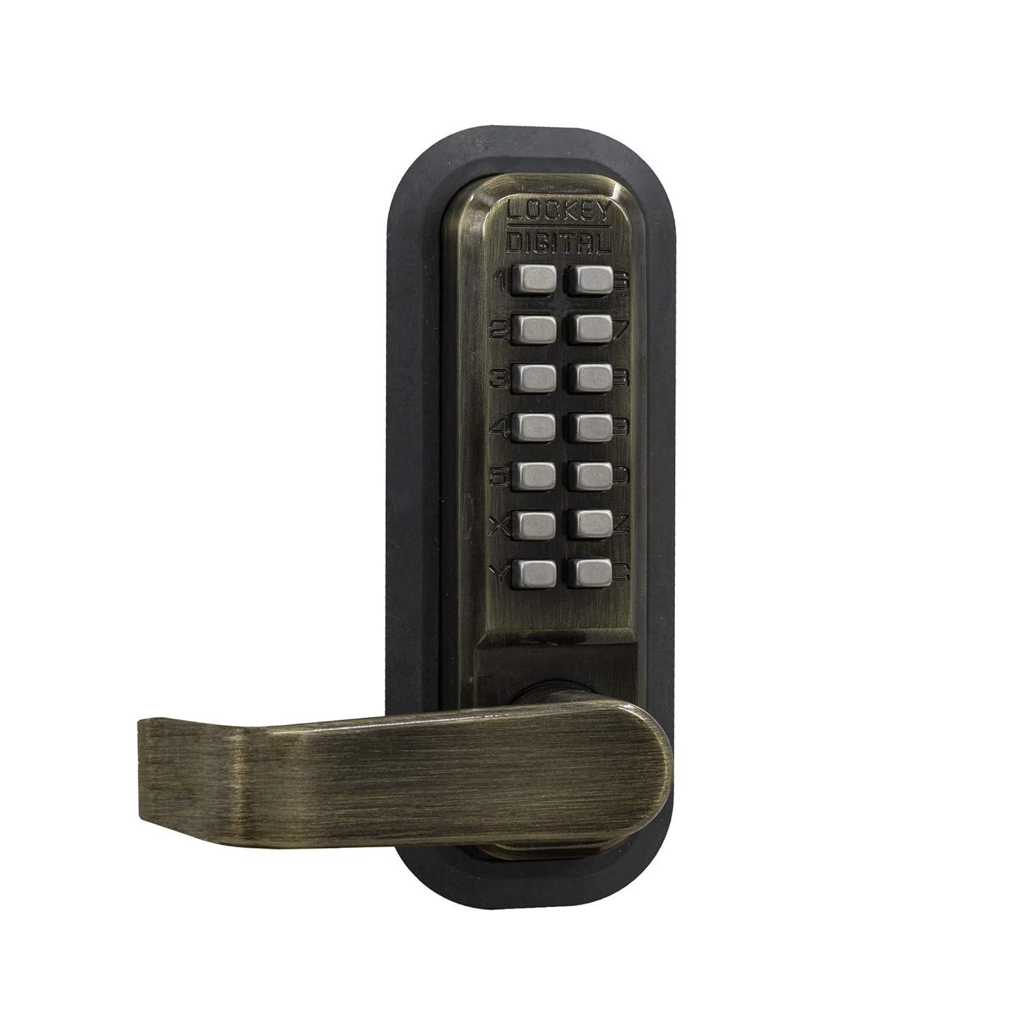 Lockey 2835 2000 Series Keyless Entry Single Combination Mechanical Lever Set - Brass