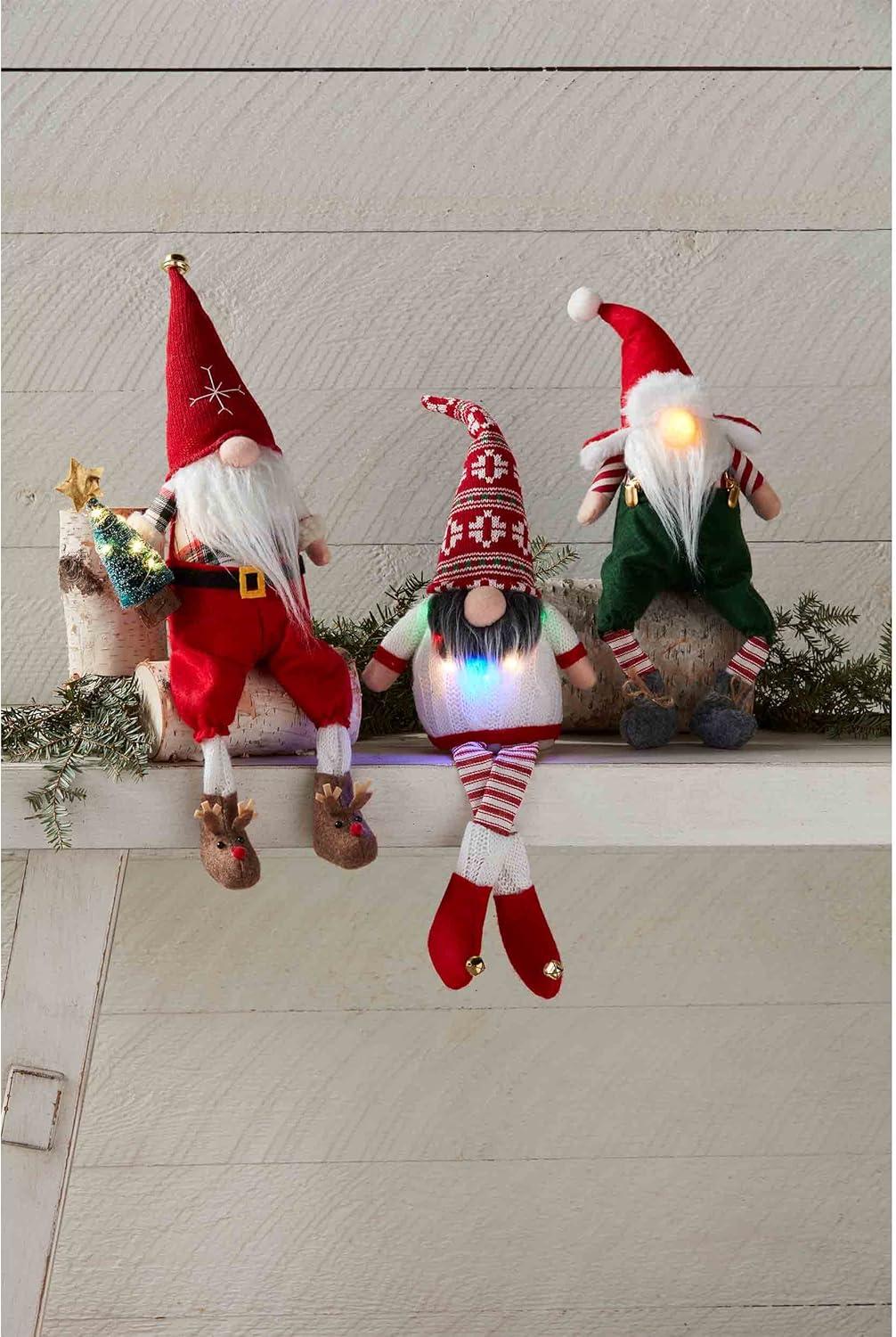 Festive Singing and Light-Up Christmas Gnome with Tree