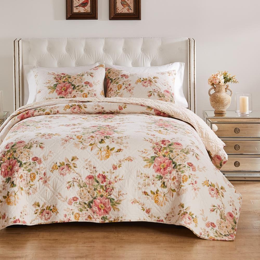 Greenland Home Fashions Grace Shabby Chic Floral Quilt Bedding Set