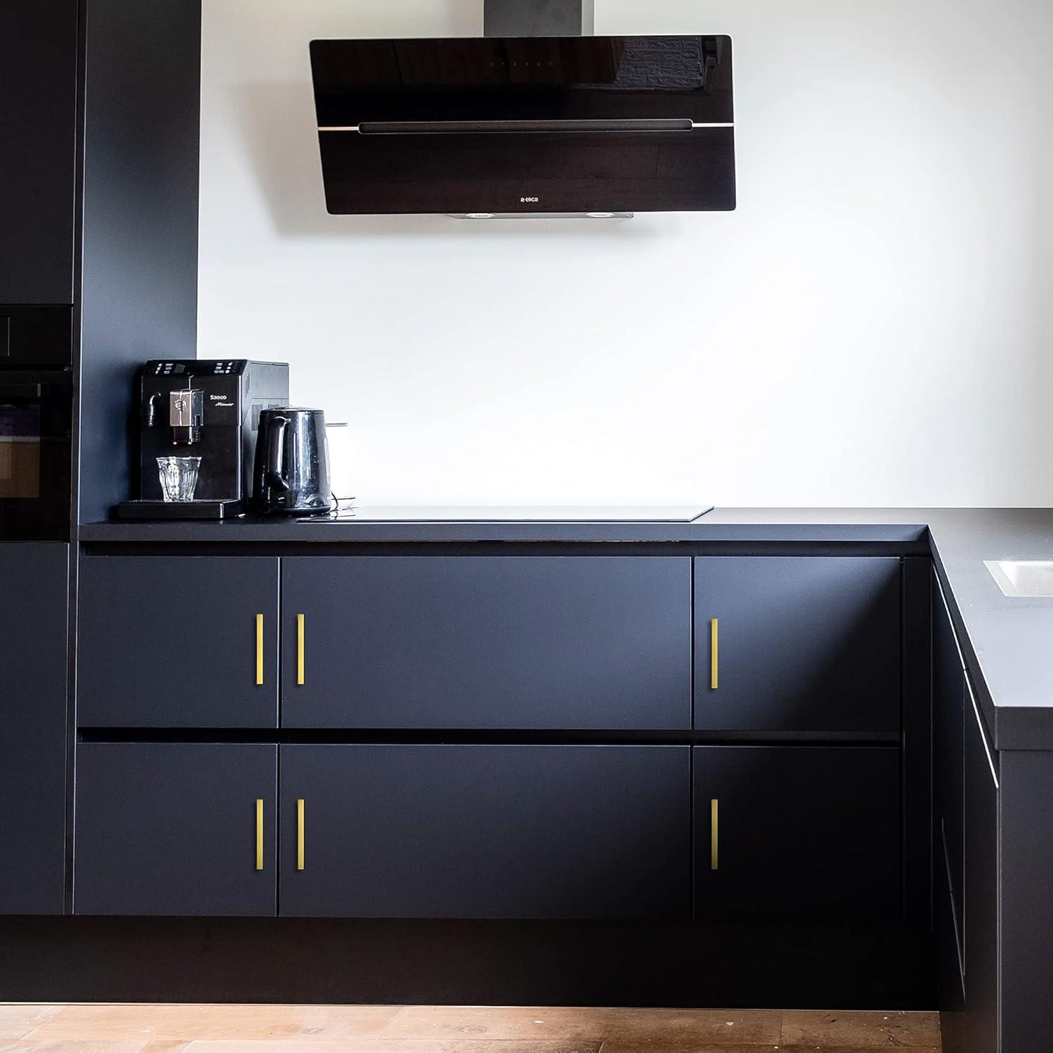 Ravinte 30 Pack 5 Inch Stainless Steel Cabinet Handles Square Cabinet Pulls Brushed Brass Cabinet Hardware Kitchen Cabinet Drawer Pulls Come with Screwdriver