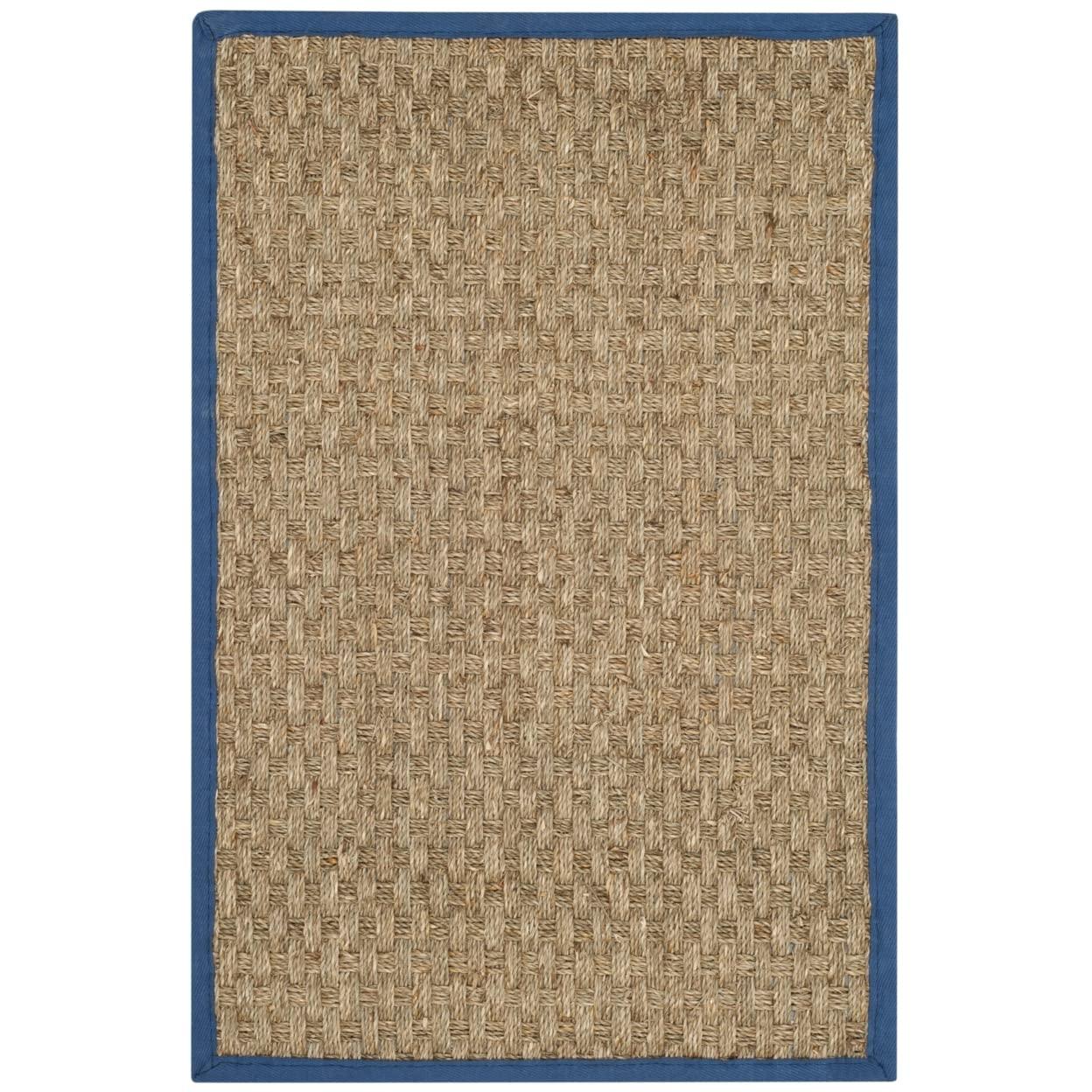 Natural Fiber NF114 Power Loomed Indoor Runner - Natural/Light Navy - 2'6"x4' - Safavieh