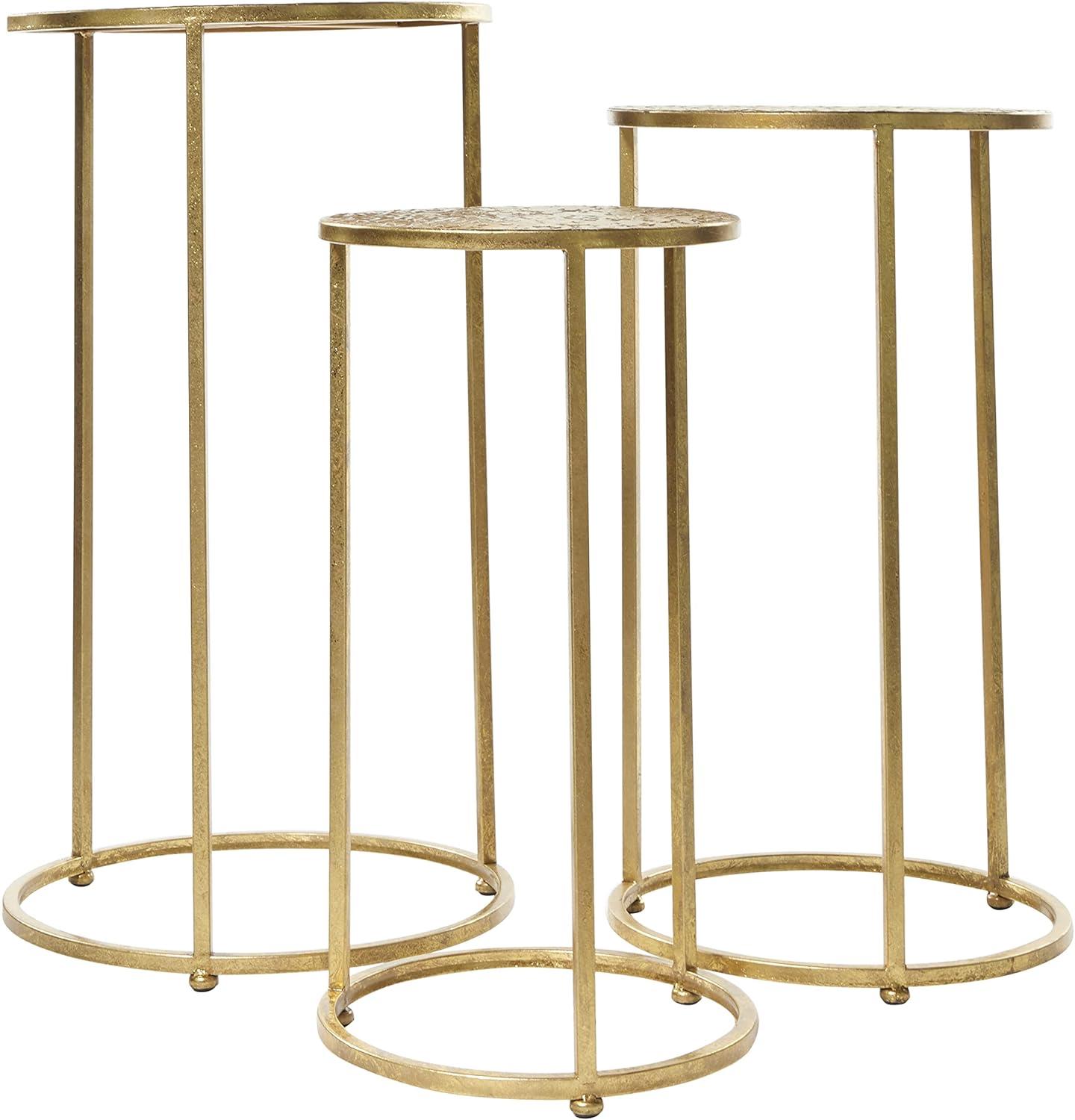 Set of 3 Glam Metal Accent Tables Gold - Olivia & May