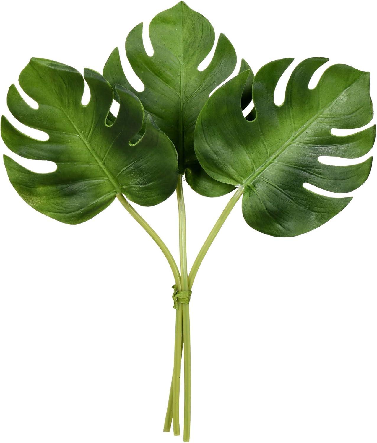 Vickerman 13" Artificial Green Split Philo Leaf Bundle, Pack of 2