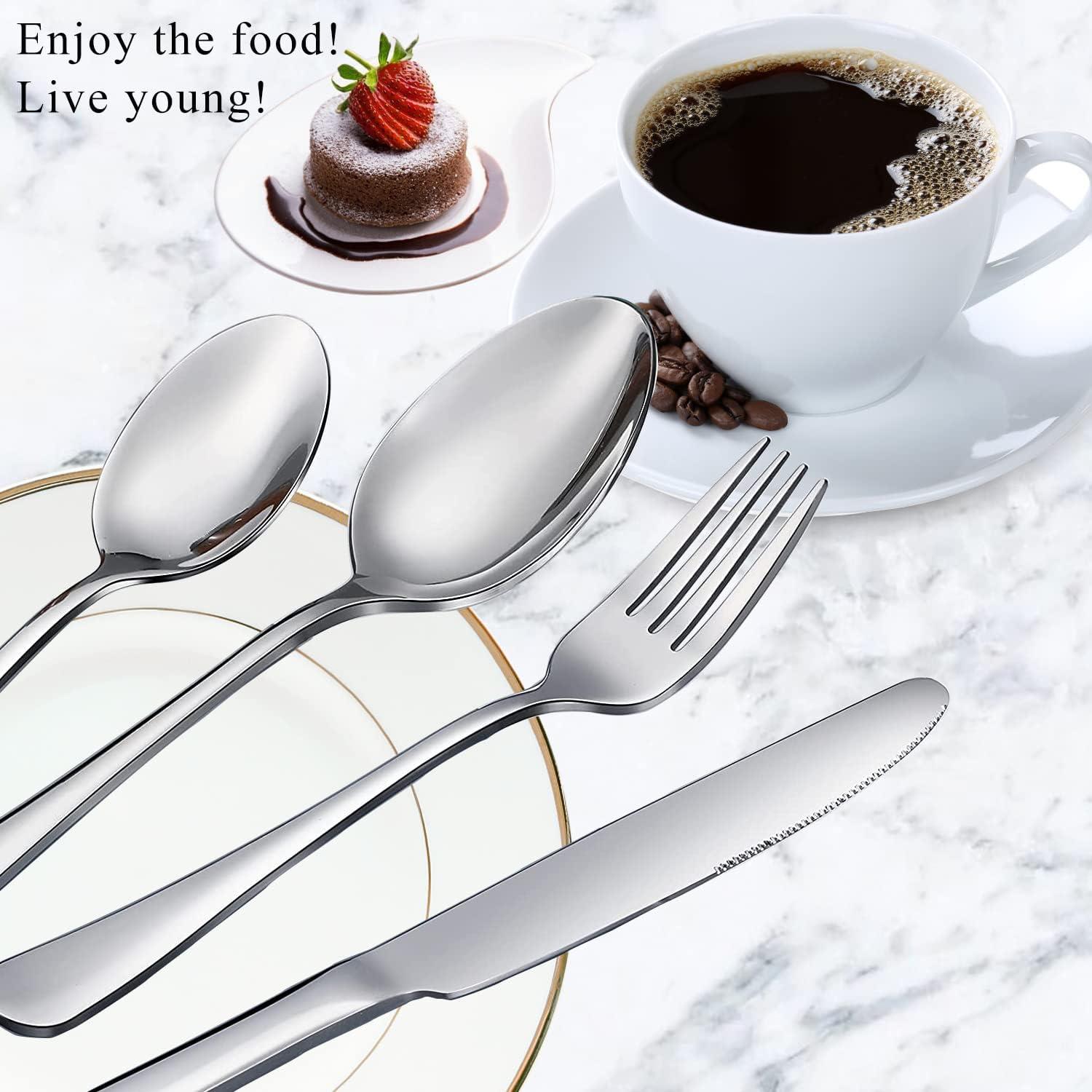 30 Piece Silverware Set Service for 6,Premium Stainless Steel Flatware Set,Mirror Polished Cutlery Utensil Set,Durable Home Kitchen Eating Tableware Set,Include Fork Knife Spoon Set,Dishwasher Safe