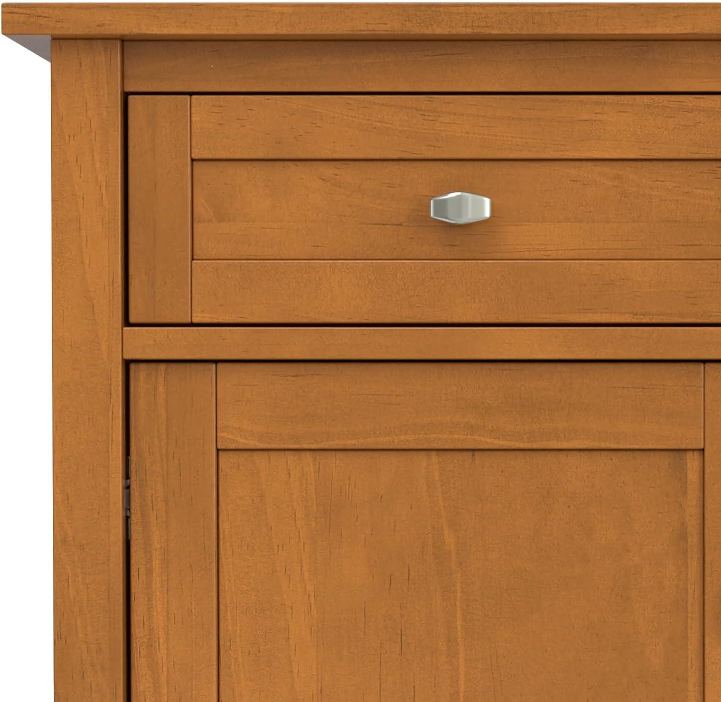 Warm Shaker SOLID WOOD 36" Wide Entryway Storage Cabinet in Light Golden Brown