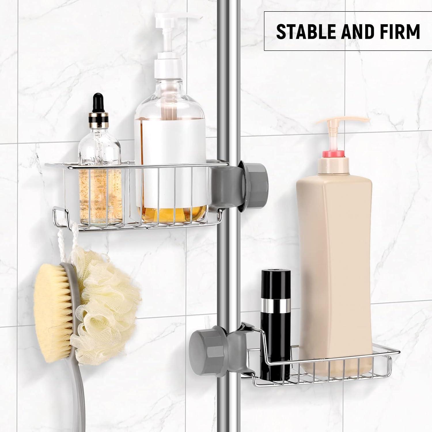 Rebrilliant Janay Tension Pole Stainless Steel Shower Caddy