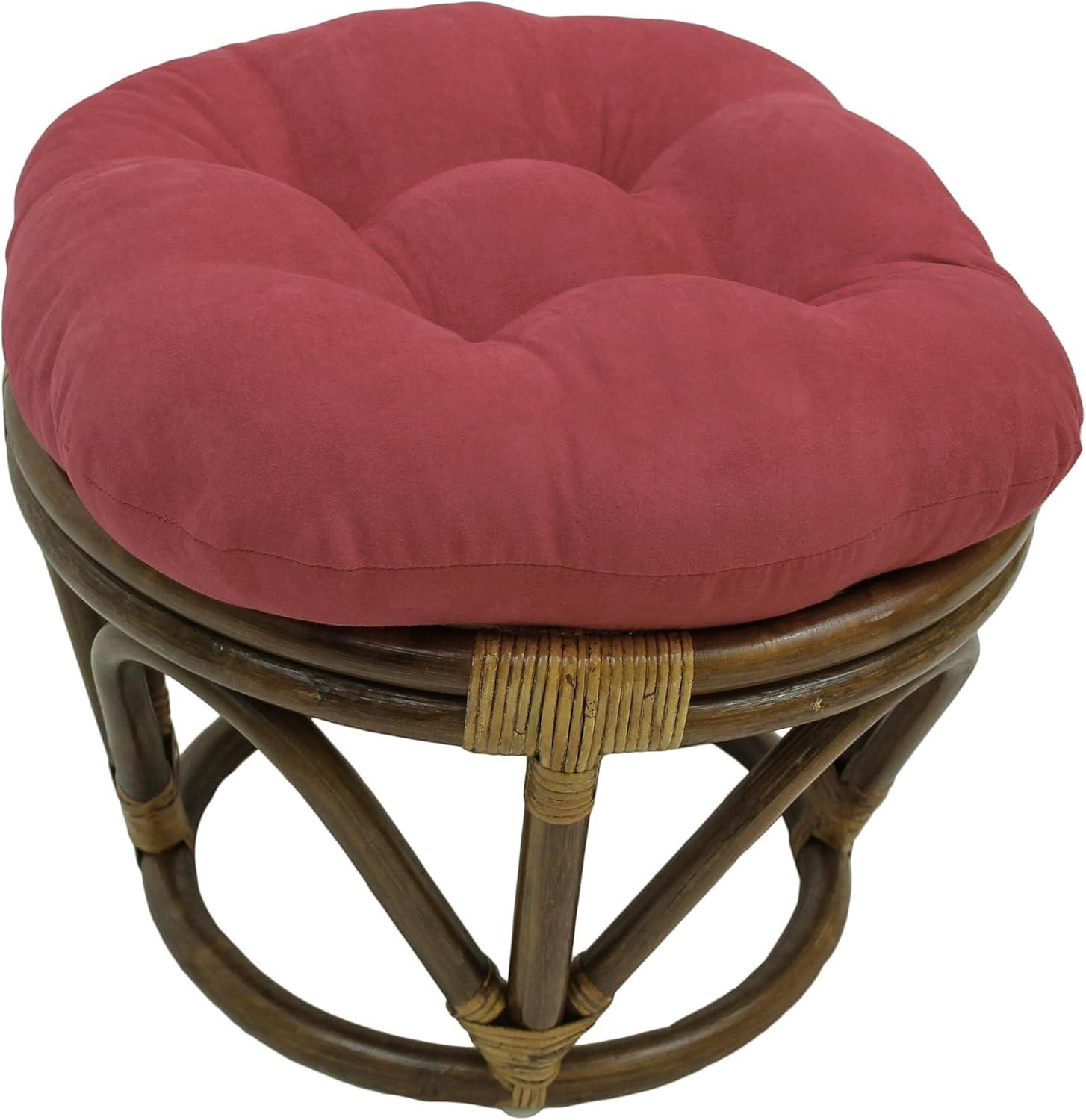 Rattan Ottoman with Micro Suede Cushion - International Caravan