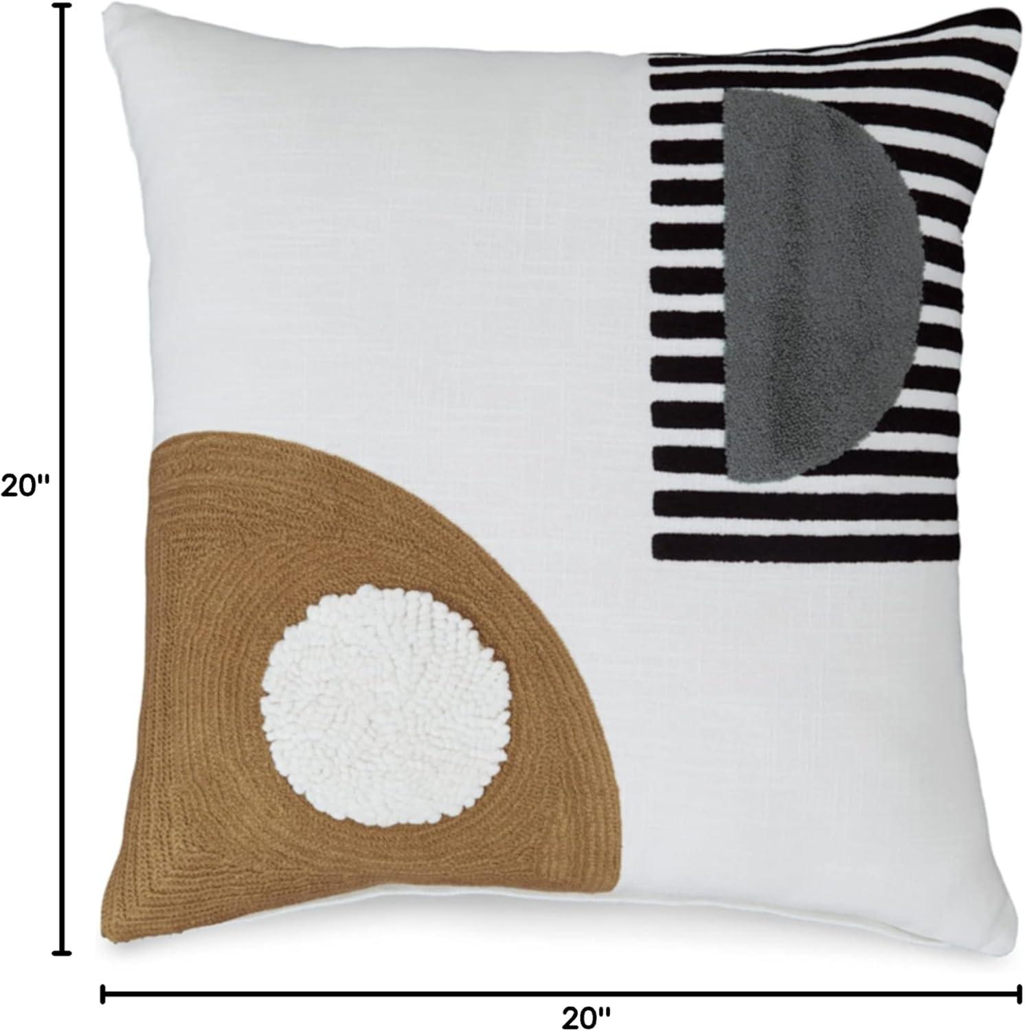 Signature Design by Ashley Contemporary Longsum Pillow  Black/White/Honey