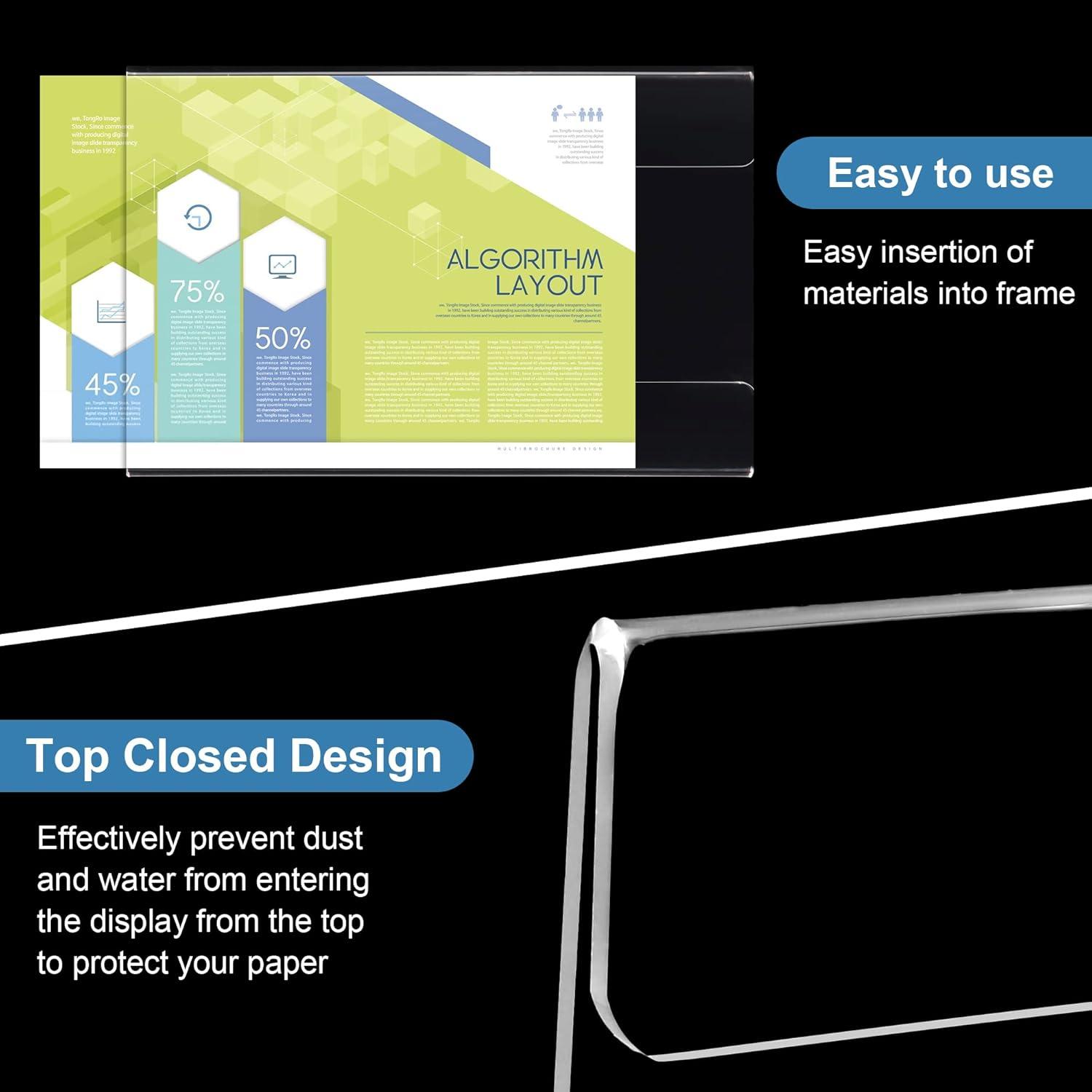 Lesnlok 6 Pack 3" x 5"inch Acrylic Sign Holder Wall Mount Sign Holders Clear Acrylic Frame with 3M Tape Adhesive Clear Poster Frames Plastic Sign Holder (Please remove the protective film before use)
