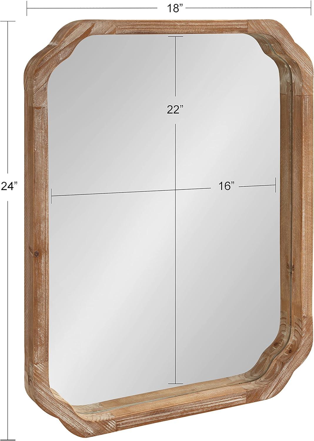 Marston Rustic Brown Solid Wood Rectangular Vanity Mirror