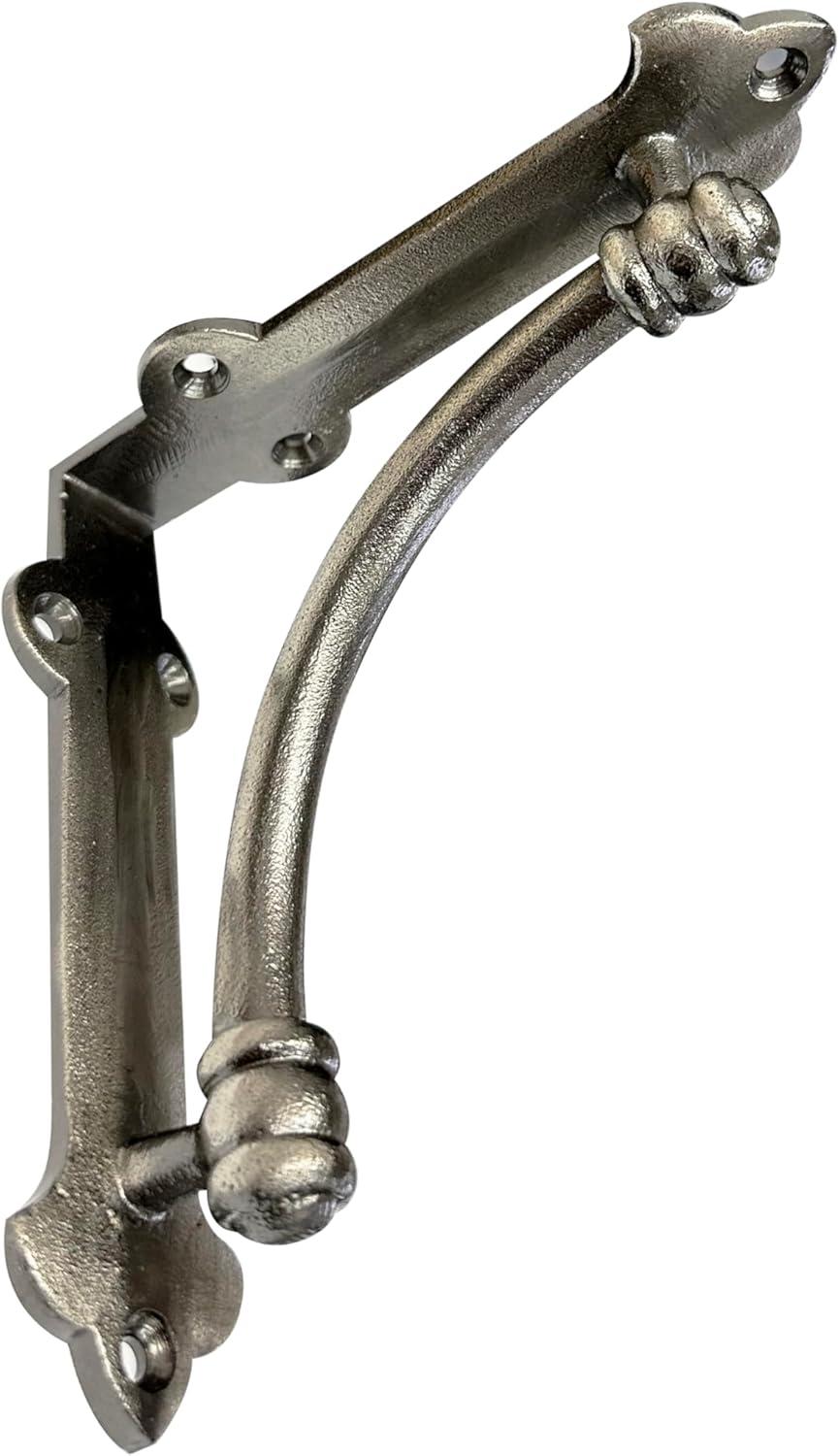 NACH Decorative Shelf Brackets, 4 Pack of 5.25 x 1.25 x 5.25 inch Antique Metal Cast Iron Shelf Brackets - Decorative Brackets for Mounting - Industrial Style Brackets